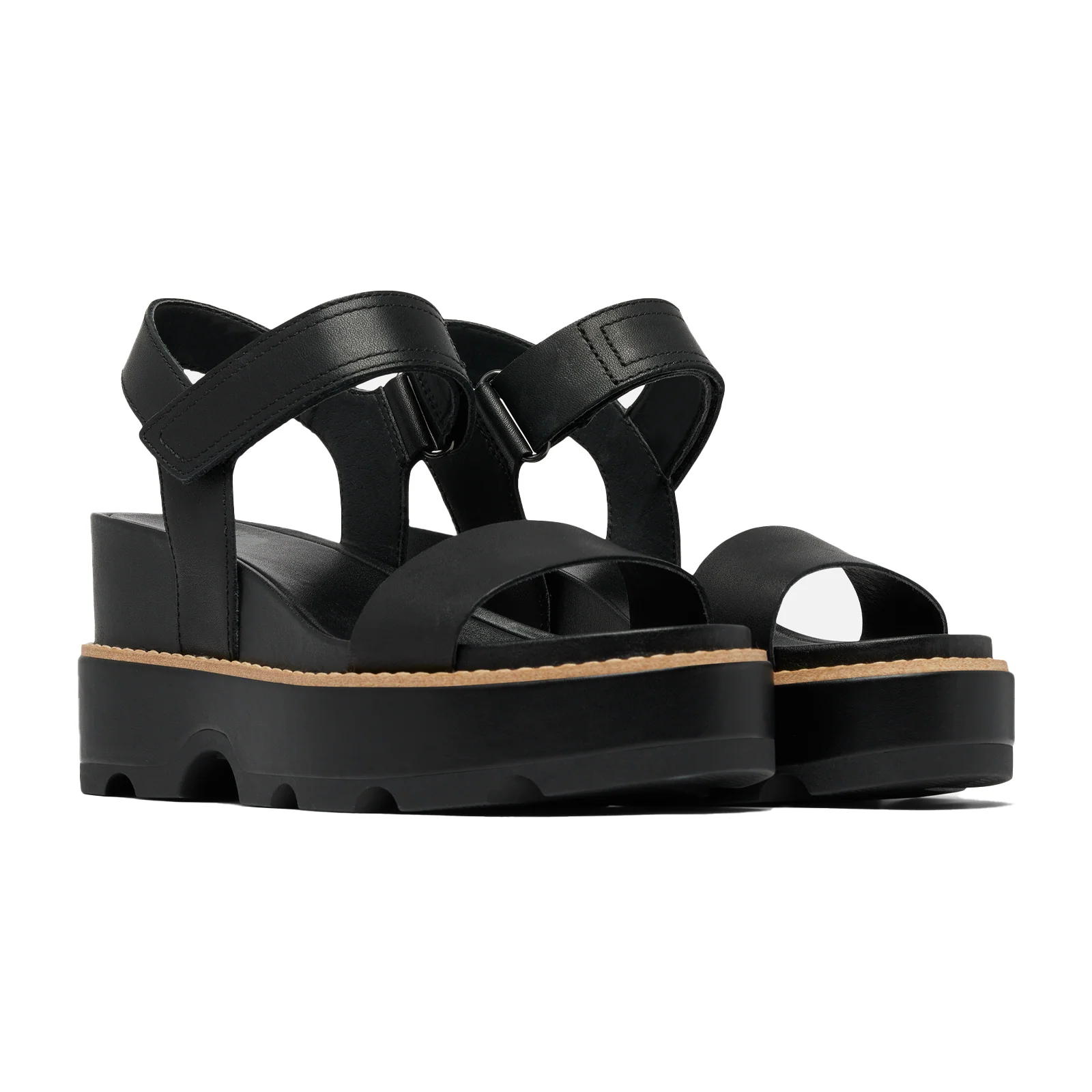 Sorel Joanie IV Ankle Strap Wedge Sandal (Women) - Black/Sea Salt - Image 5