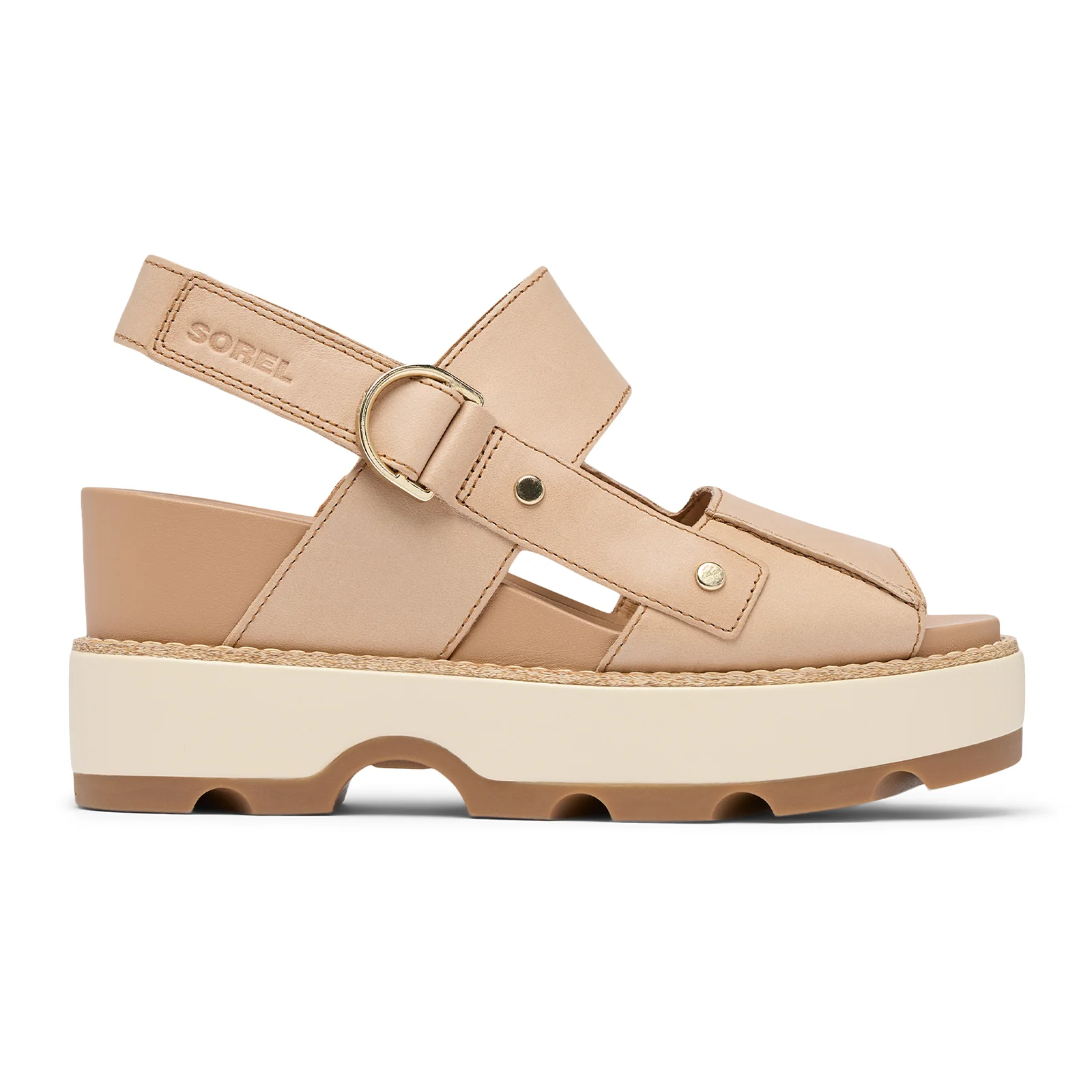 Sorel Joanie IV Wedge Sandal (Women) - Honest Beige/Gum