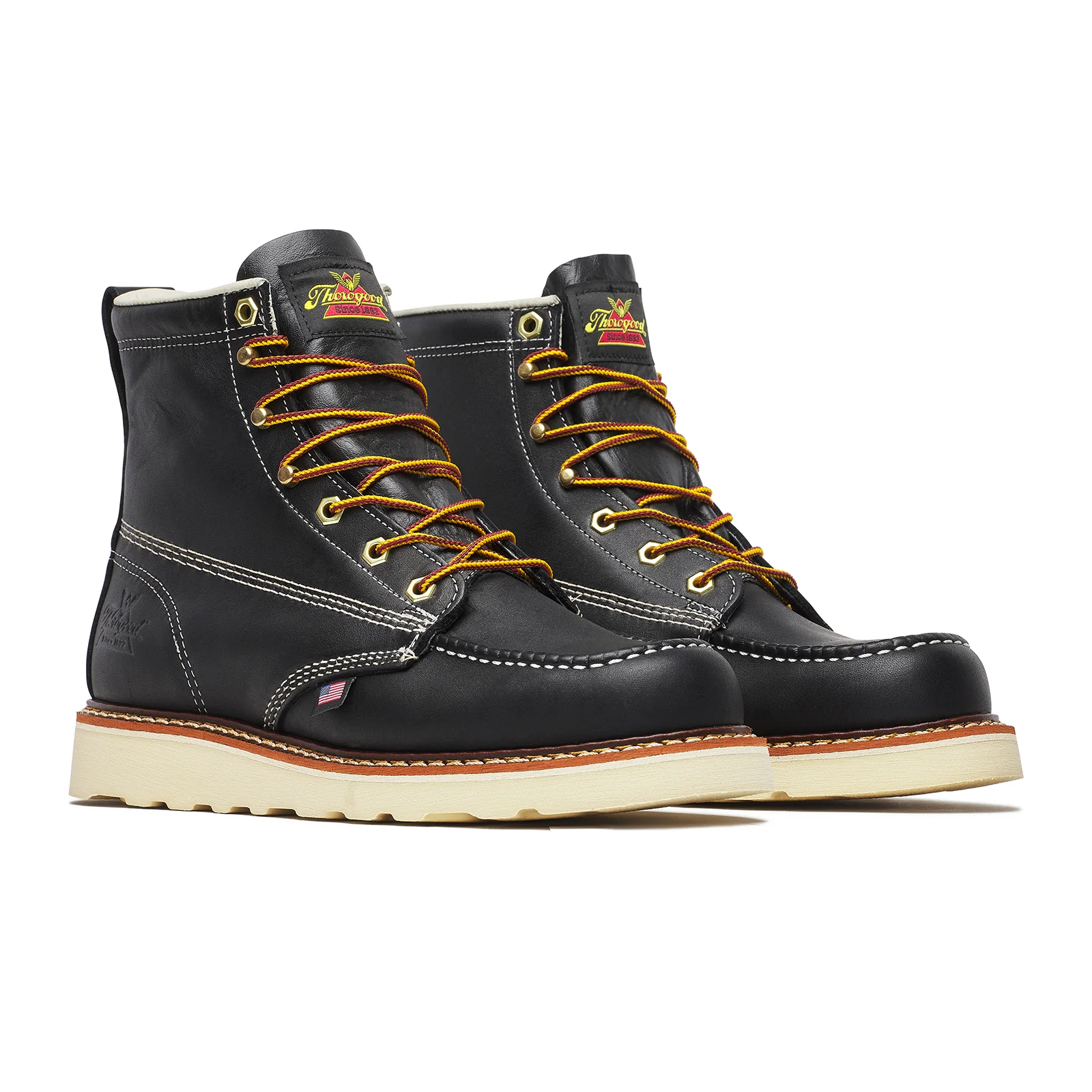 Thorogood American Heritage 6" Moc Toe Soft Toe Work Boot (Men) - Black - Image 3