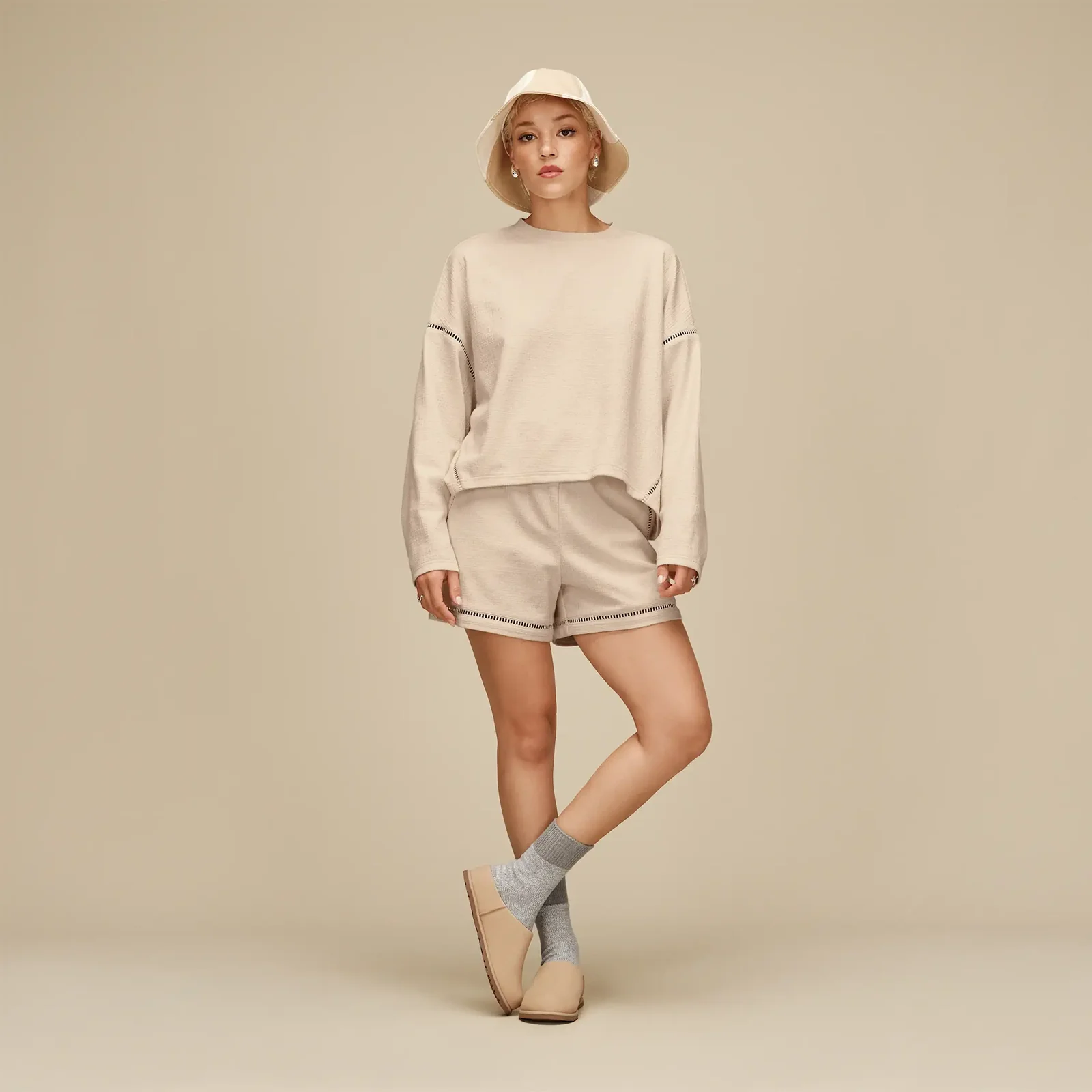 UGG® Rib Knit Slouchy Quarter (Women) - Seal - Image 3