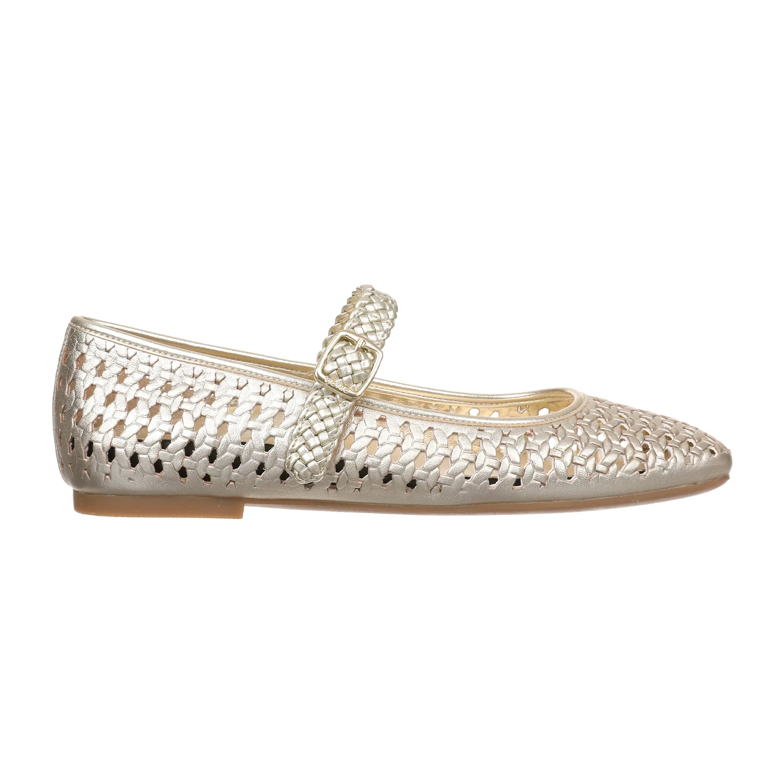Vionic Alameda Woven Mary Jane Flat (Women) - Gold Leather - Image 3