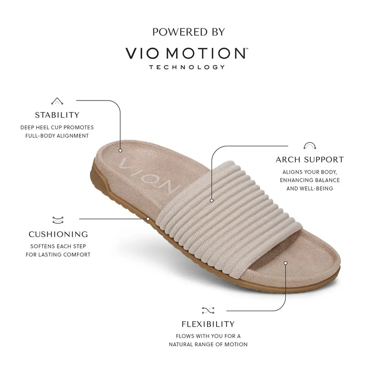 Vionic Evie Knit Slide Sandal (Women) - Cream - Image 8