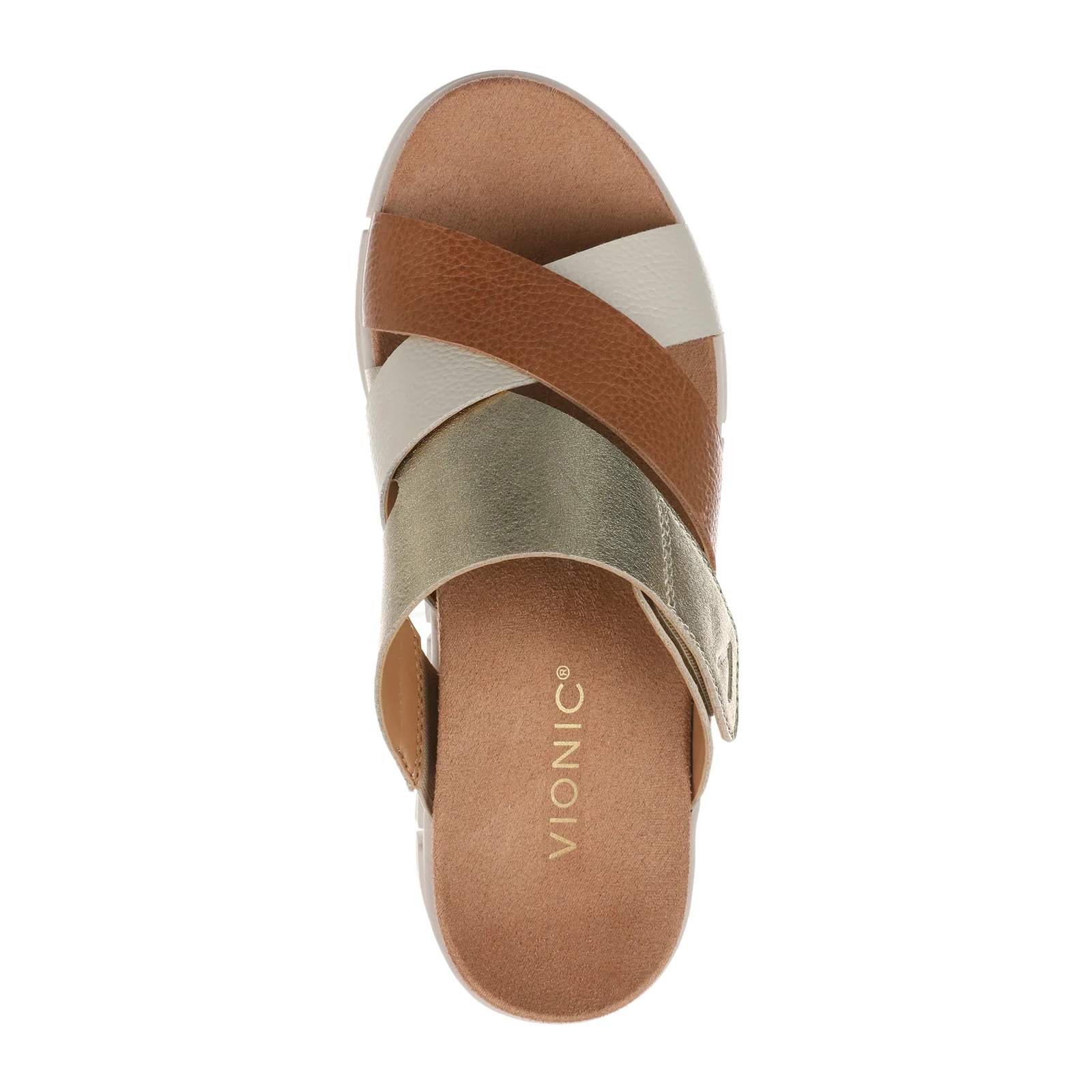 Vionic Uptown Sunset Wedge Sandal (Women) - Tan/Gold Metallic Leather - Image 5