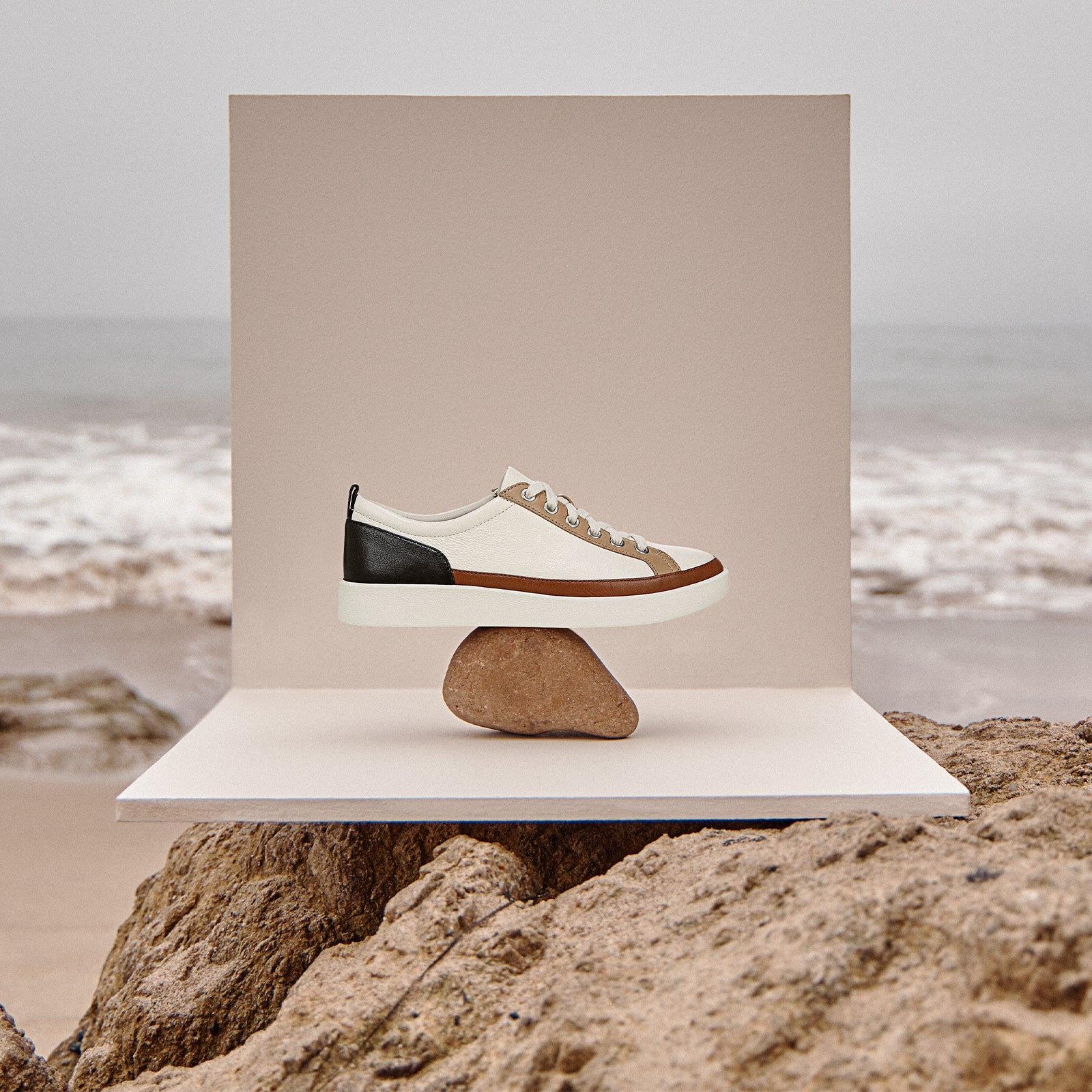 Vionic Winny Sneaker (Women) - Ivory/Black Tumbled Leather - Image 10