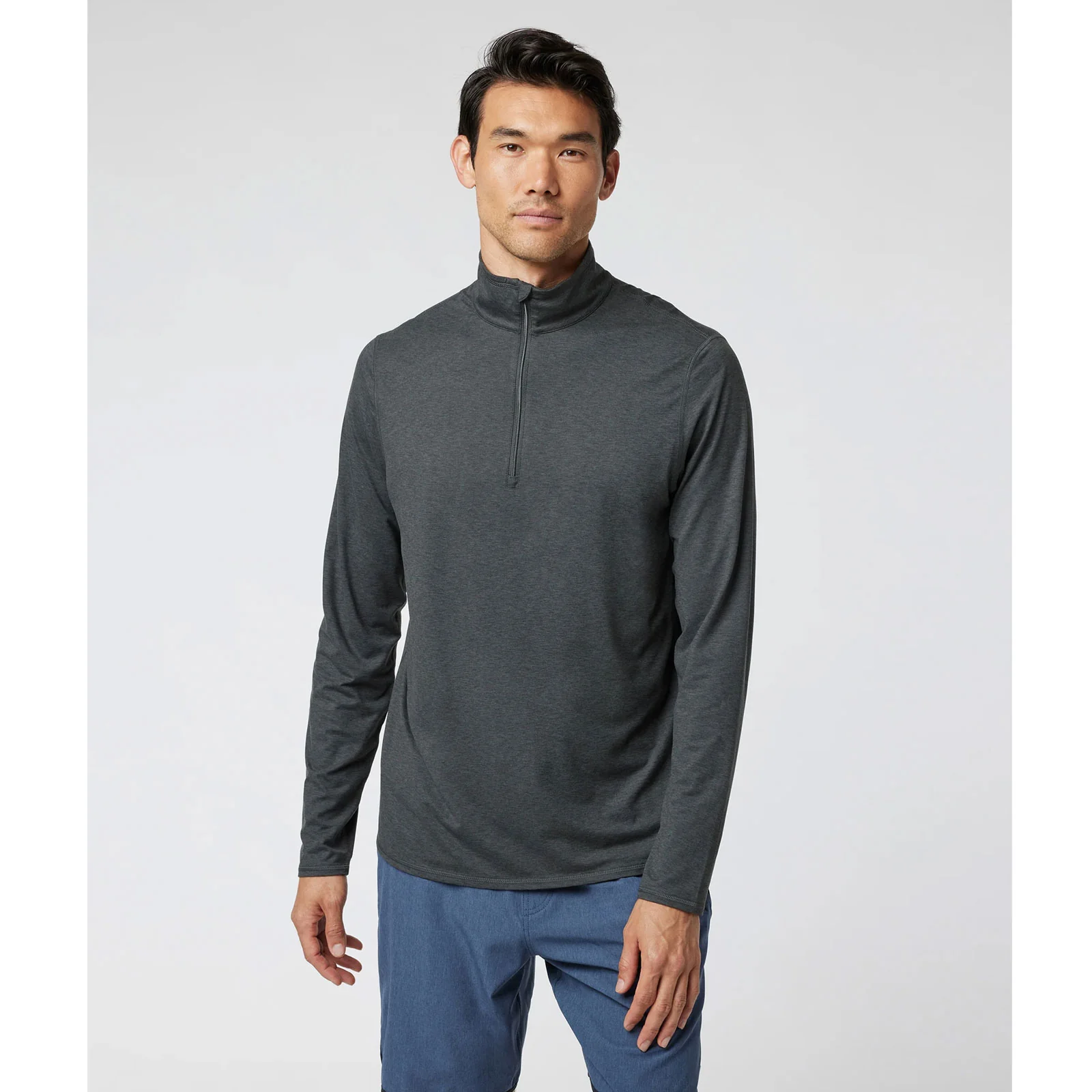 Vuori Ease Performance 1/2 Zip 2.0 Pullover (Men) - Charcoal Heather - Image 2