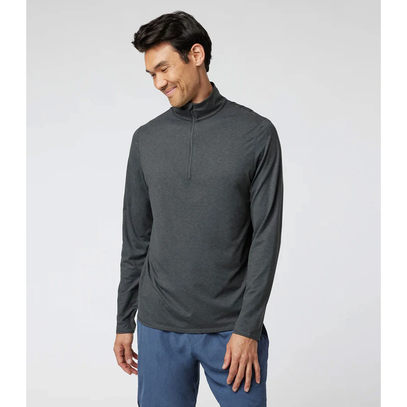Vuori Ease Performance 1/2 Zip 2.0 Pullover (Men) - Charcoal Heather - Image 3