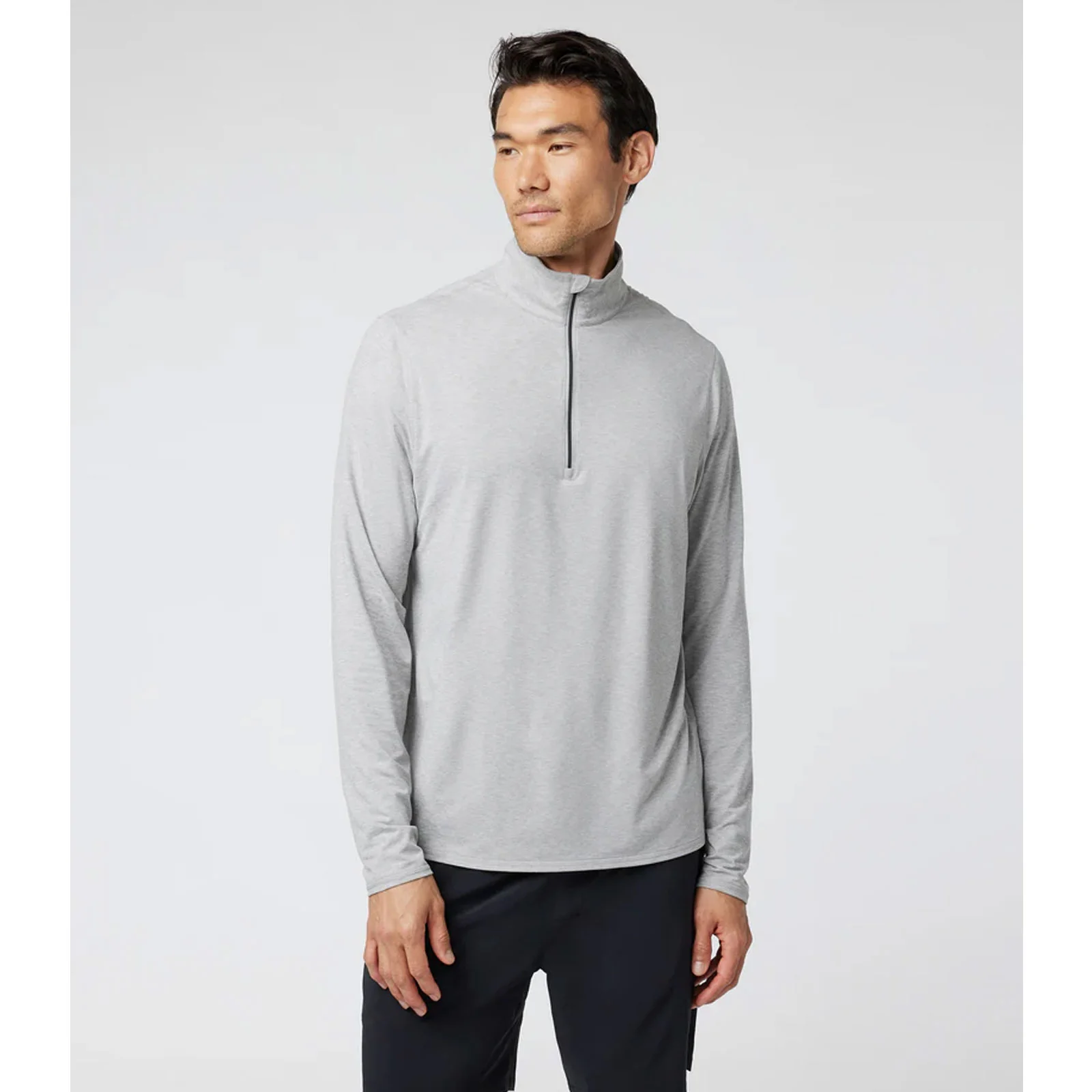 Vuori Ease Performance 1/2 Zip 2.0 Pullover (Men) - Light Heather Grey - Image 2