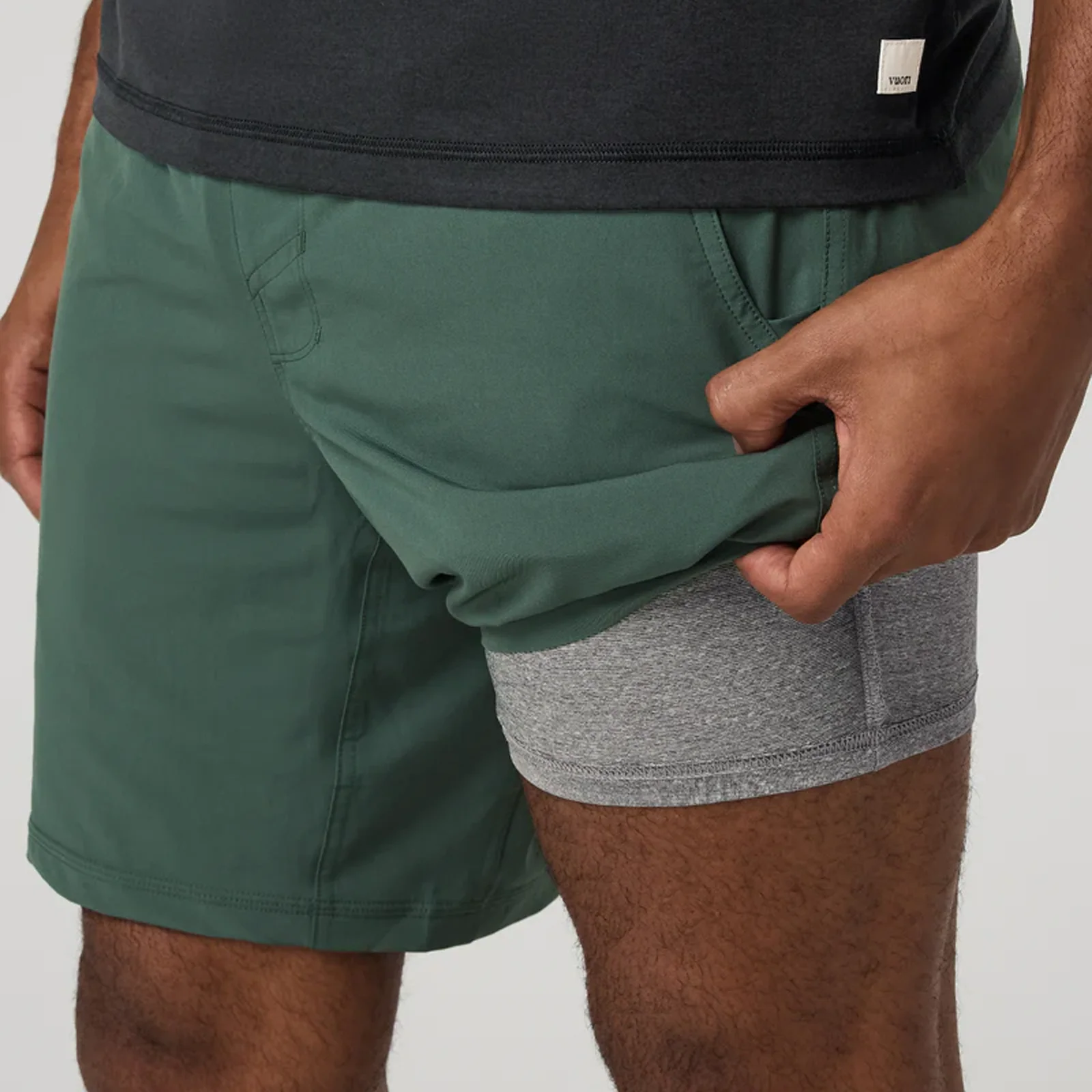 Vuori Kore 7" Lined Short (Men) - Agate Green Tonal - Image 4