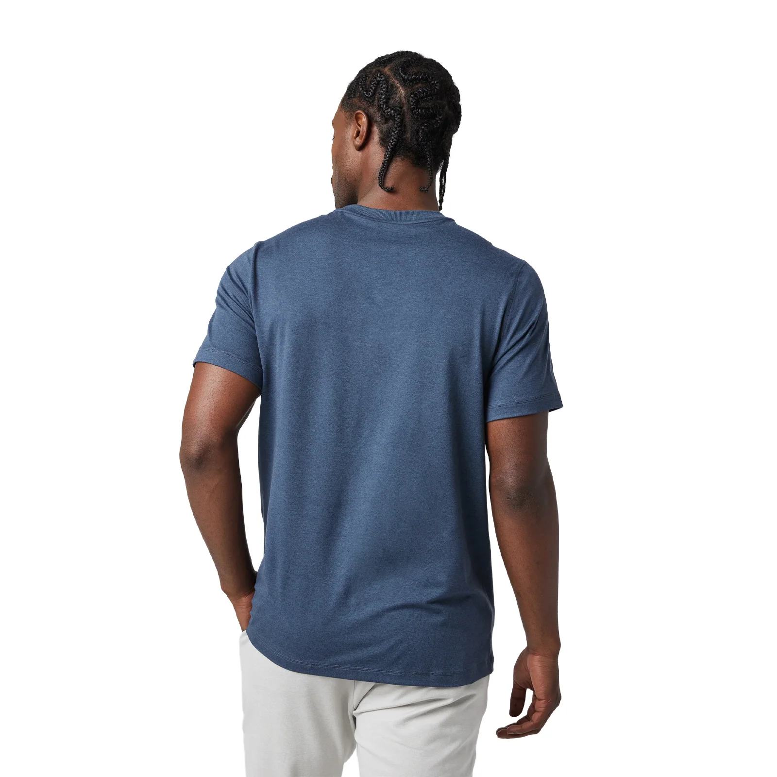 Vuori Ponto Performance Short Sleeve (Men) - Azure Heather - Image 3