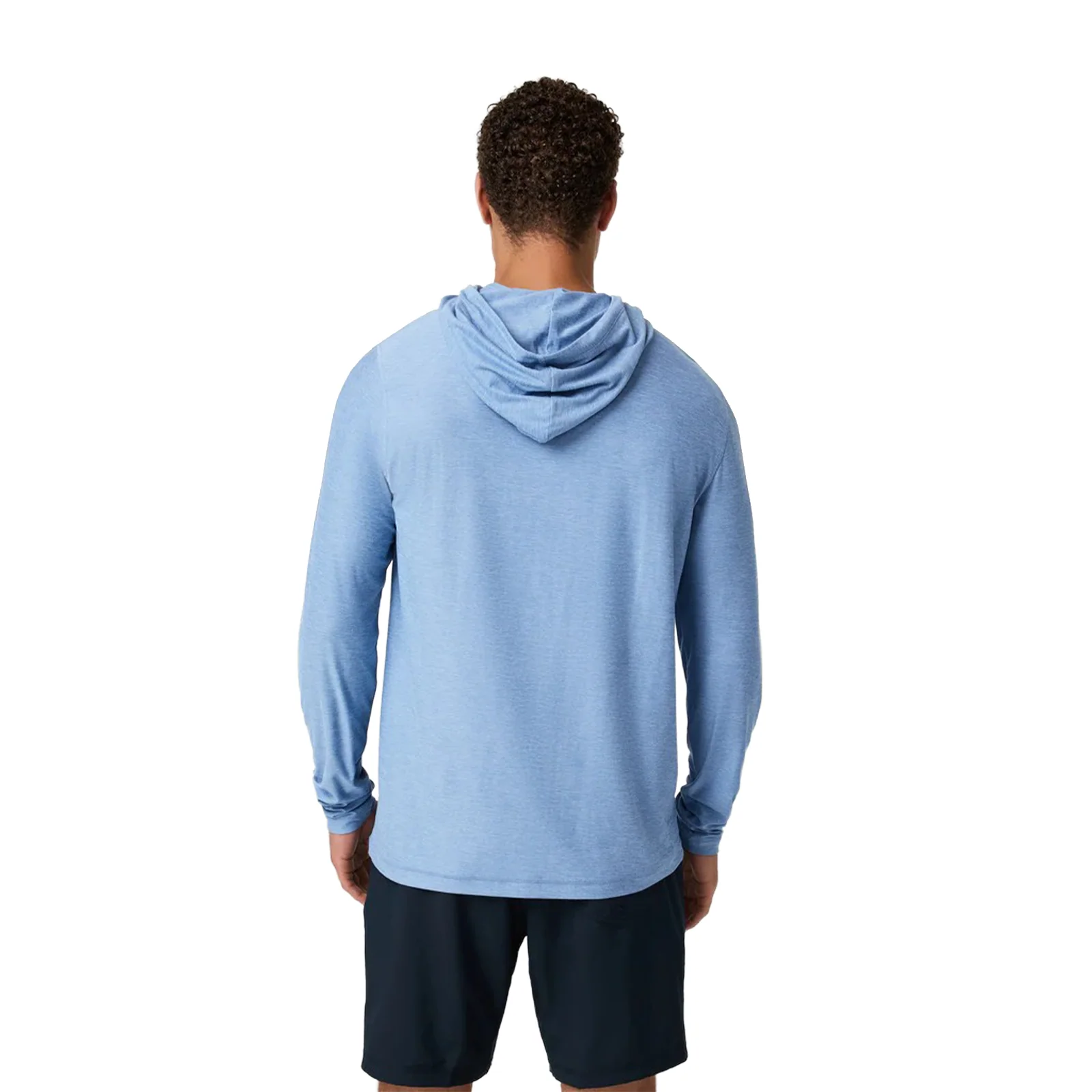 Vuori Strato Tech Hoodie (Men) - Isle Blue Heather - Image 3