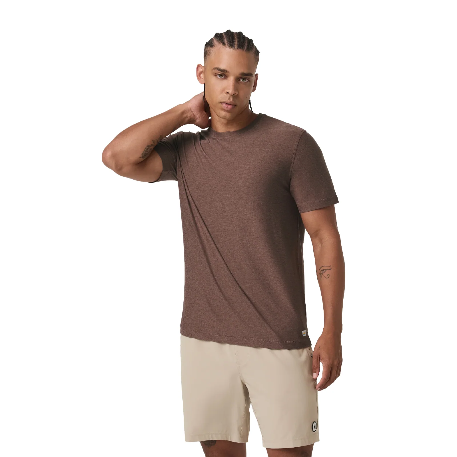 Vuori Strato Tech Tee (Men) - Sable Heather - Image 4