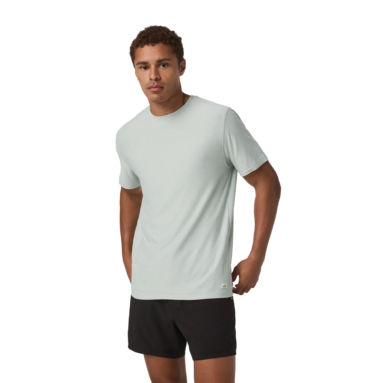 Vuori Strato Tech Tee (Men) - Storm Blue Heather - Image 2