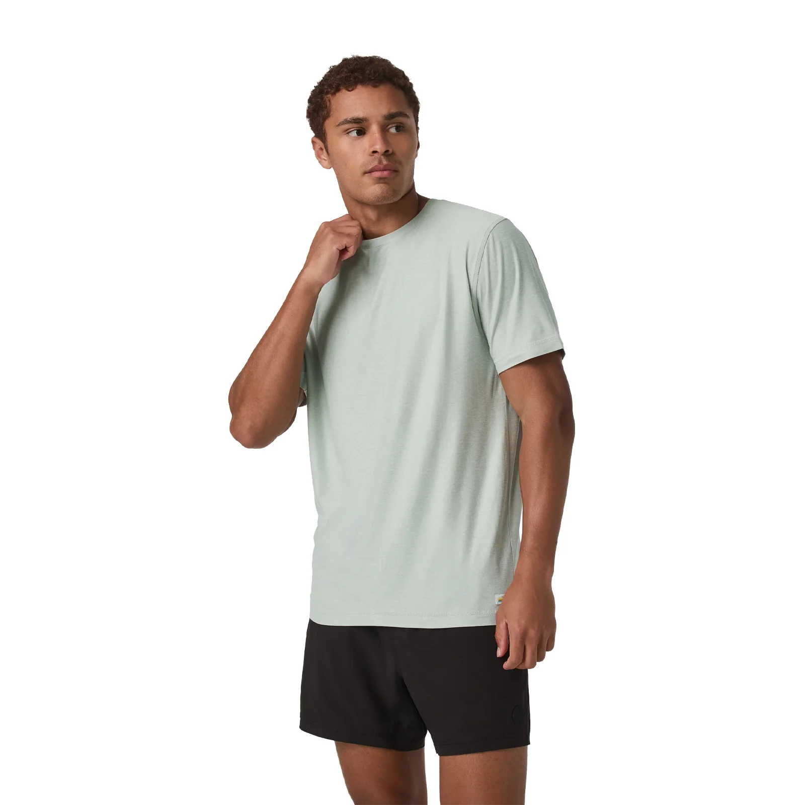 Vuori Strato Tech Tee (Men) - Storm Blue Heather - Image 4