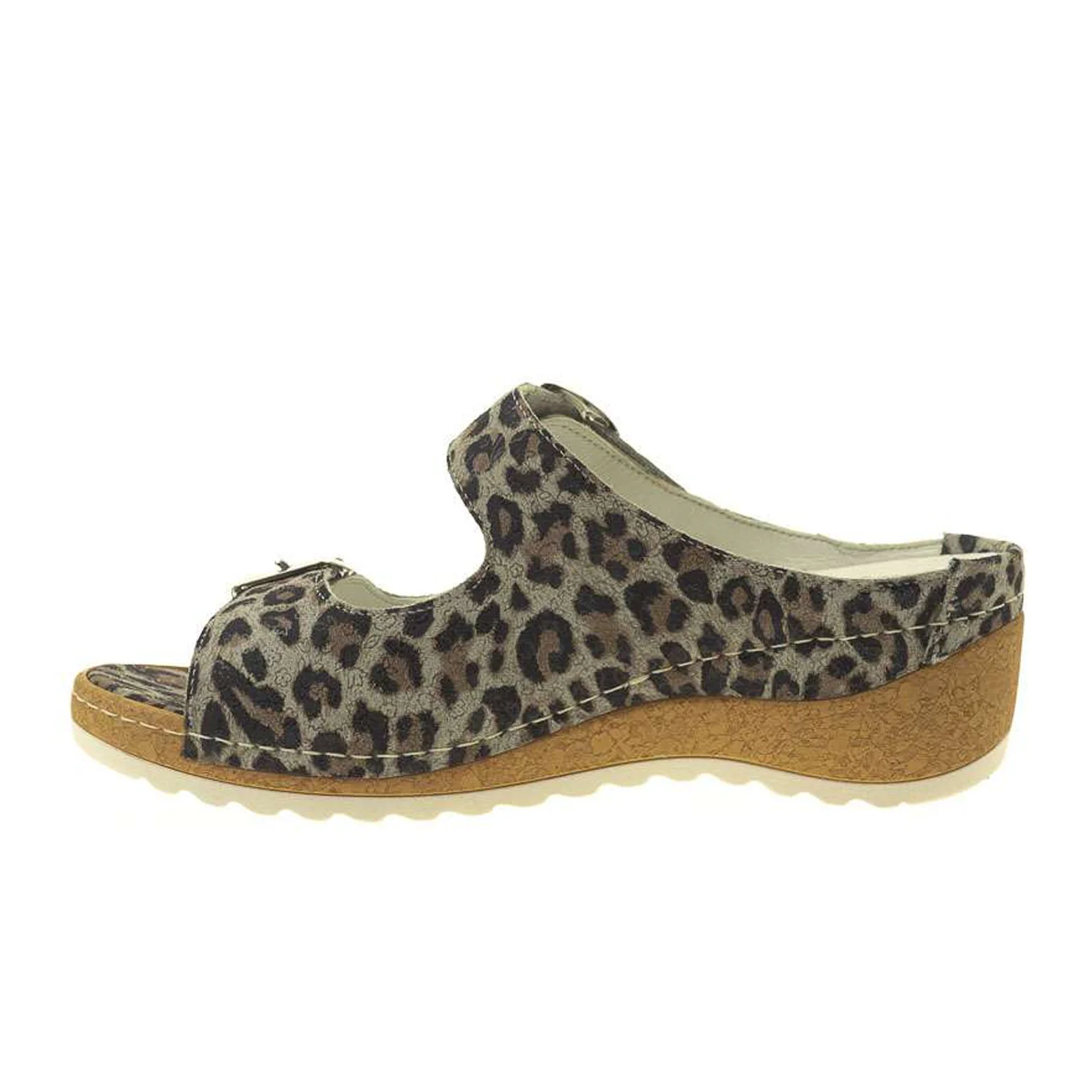 Waldlaufer Hanila 306502 Slide Sandal (Women) - Leopard Print - Image 2