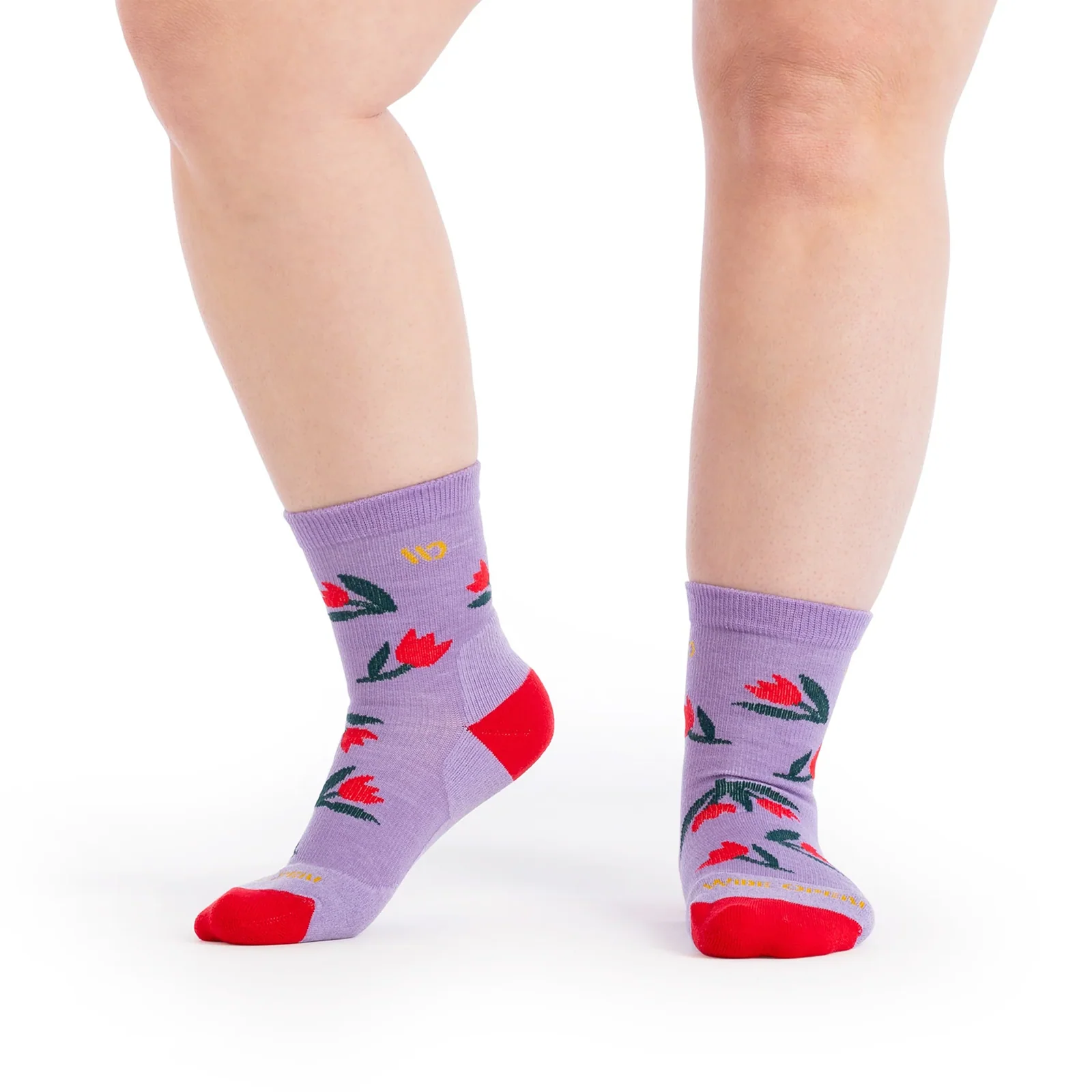 Wide Open Full Bloom Cushioned Micro Crew Sock (Women) - Tulip Purple - Image 2