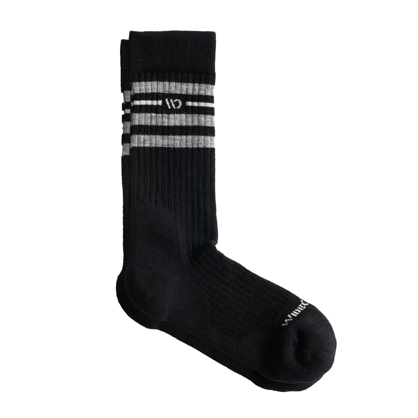 Wide Open Vintage Stripe Cushioned Crew Sock (Men) - Black
