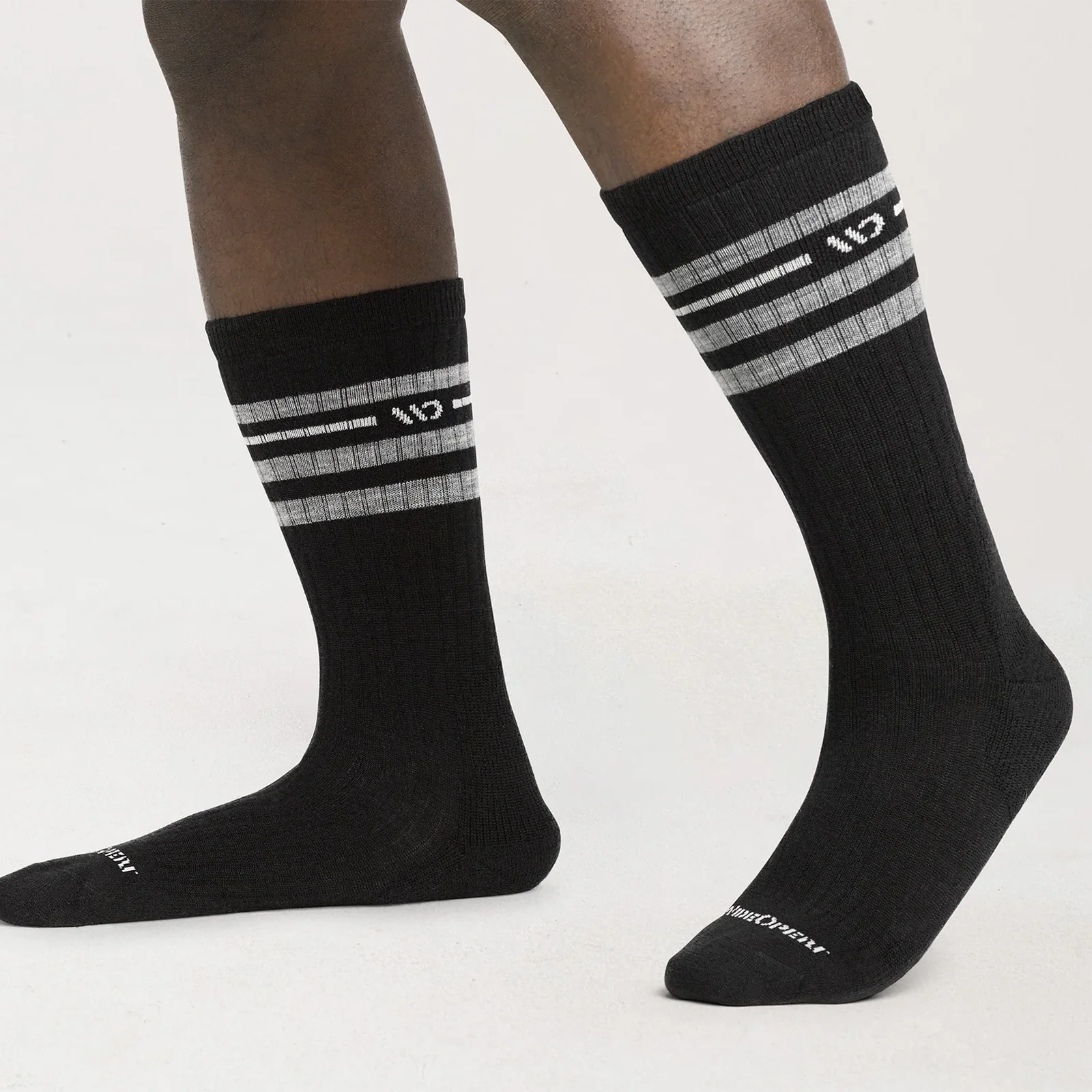 Wide Open Vintage Stripe Cushioned Crew Sock (Men) - Black - Image 4