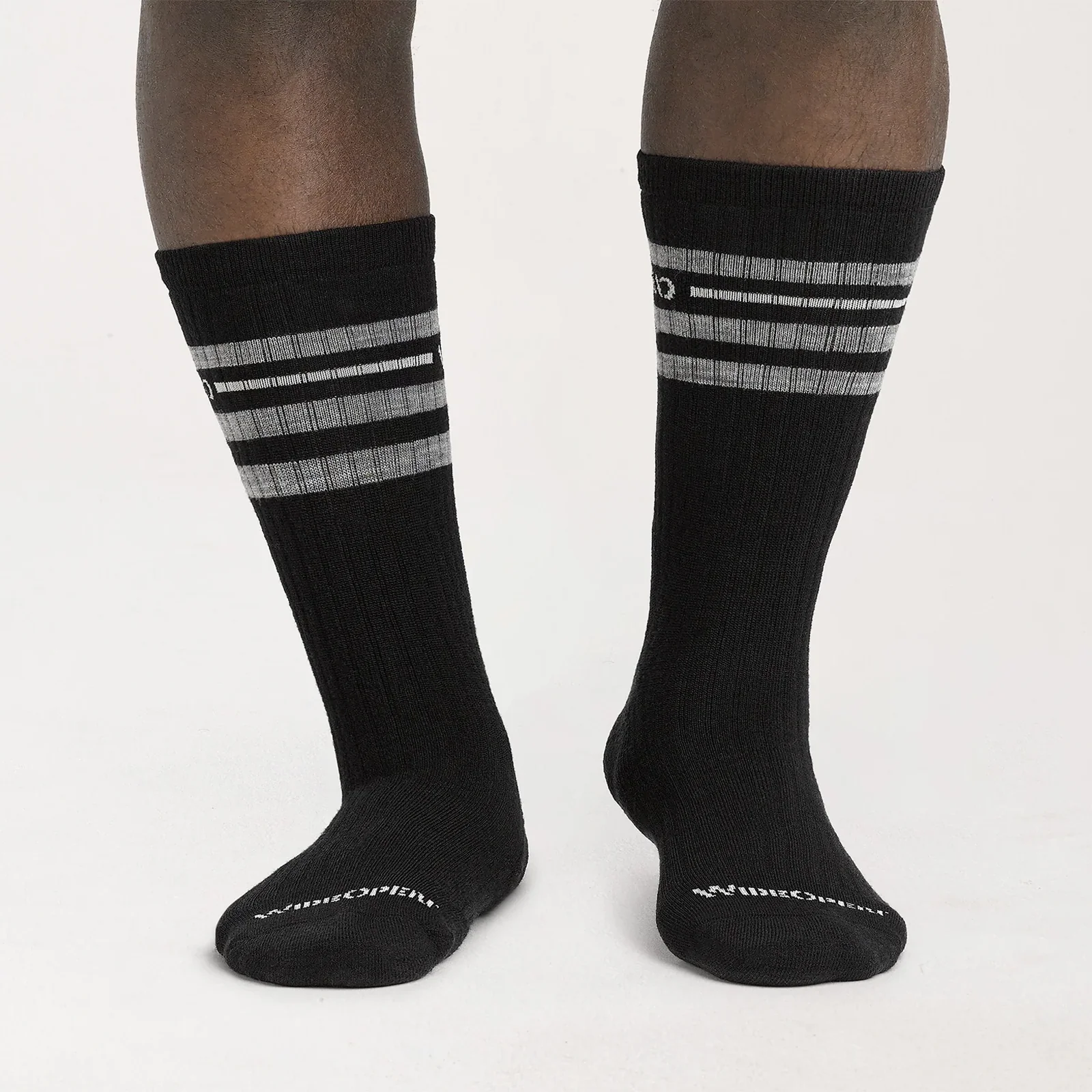 Wide Open Vintage Stripe Cushioned Crew Sock (Men) - Black - Image 5