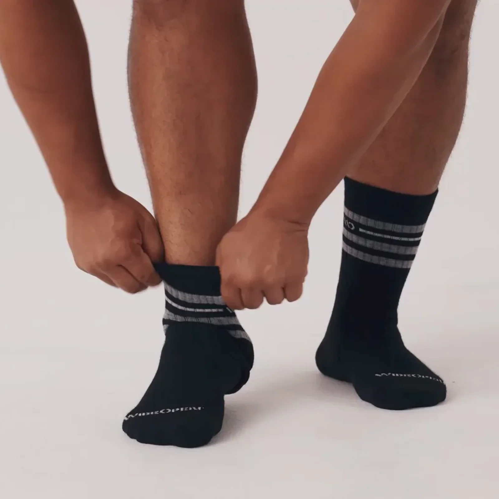 Wide Open Vintage Stripe Cushioned Crew Sock (Men) - Black - Image 6