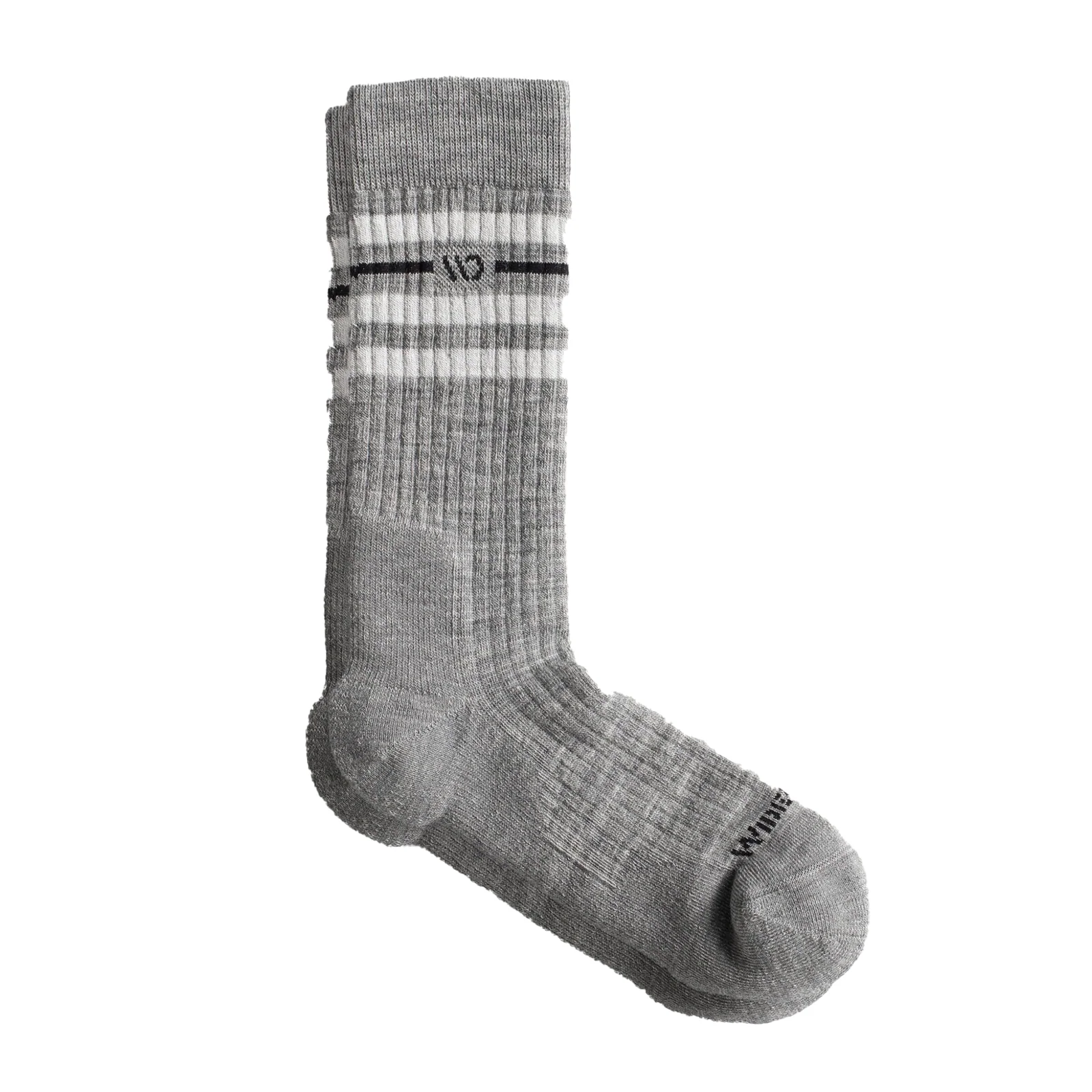 Wide Open Vintage Stripe Cushioned Crew Sock (Men) - Light Gray