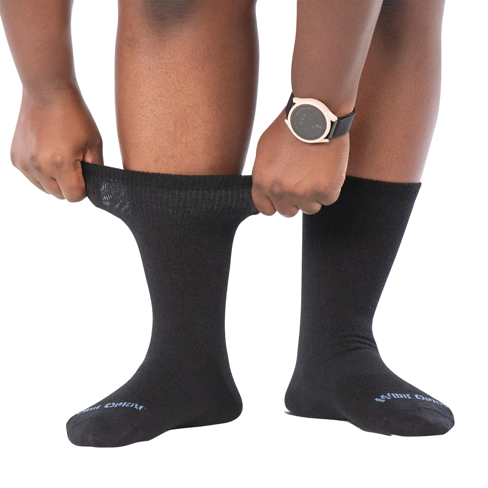 Wide Open Solid Basic Lightweight Crew Sock (Women) - Black - Image 3