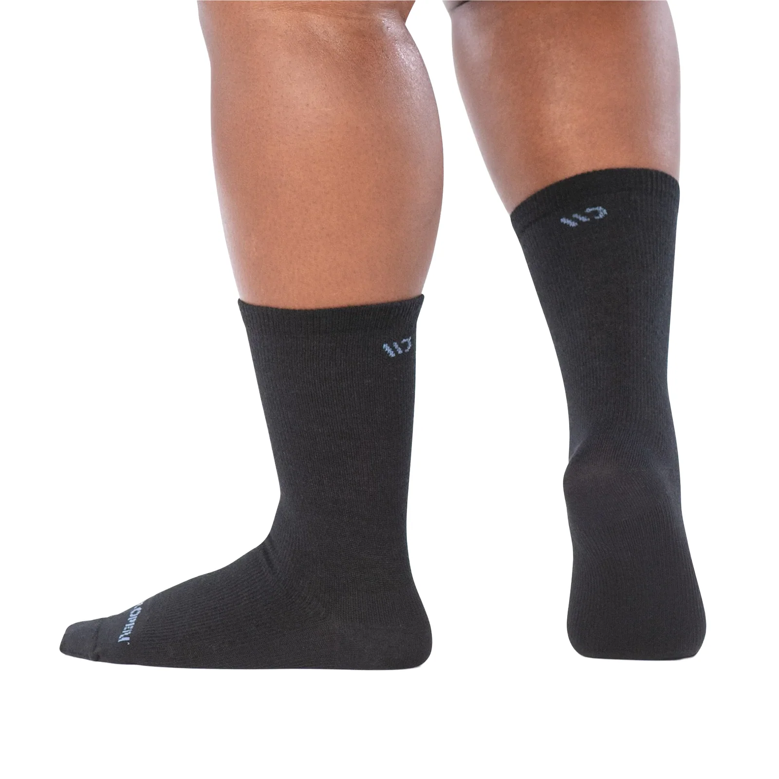 Wide Open Solid Basic Lightweight Crew Sock (Women) - Black - Image 4