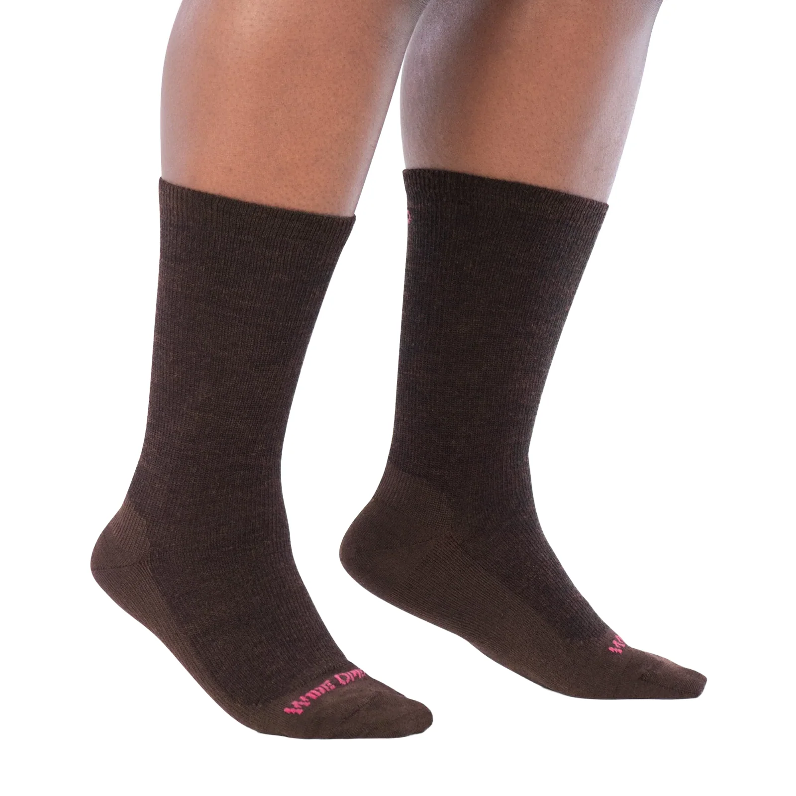 Wide Open Solid Basic Lightweight Crew Sock (Women) - Walnut - Image 2