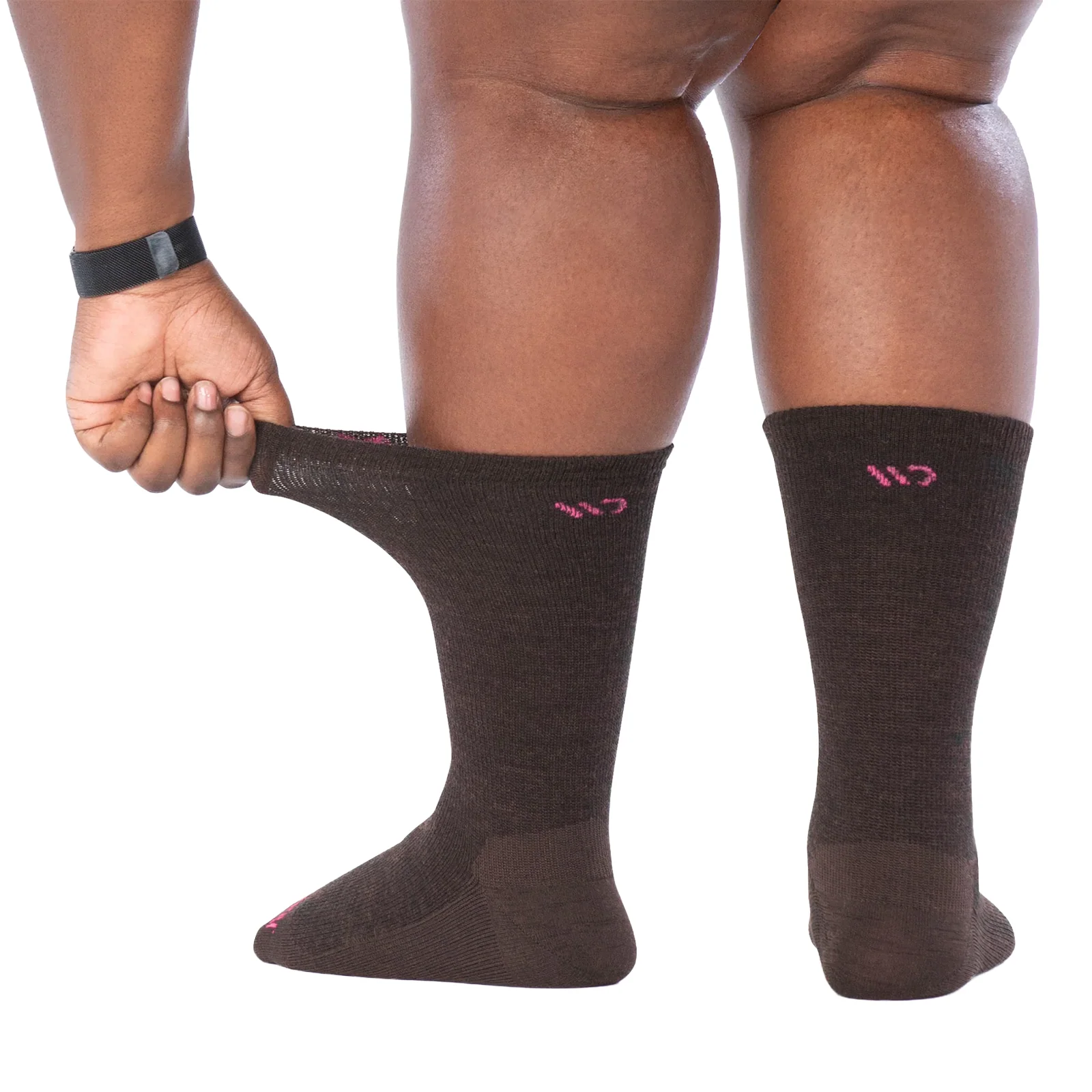 Wide Open Solid Basic Lightweight Crew Sock (Women) - Walnut - Image 3