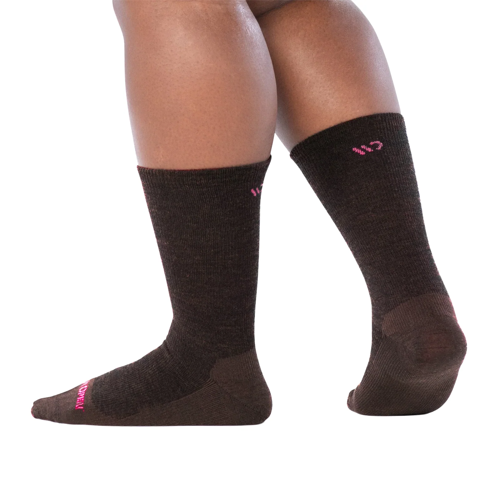 Wide Open Solid Basic Lightweight Crew Sock (Women) - Walnut - Image 4