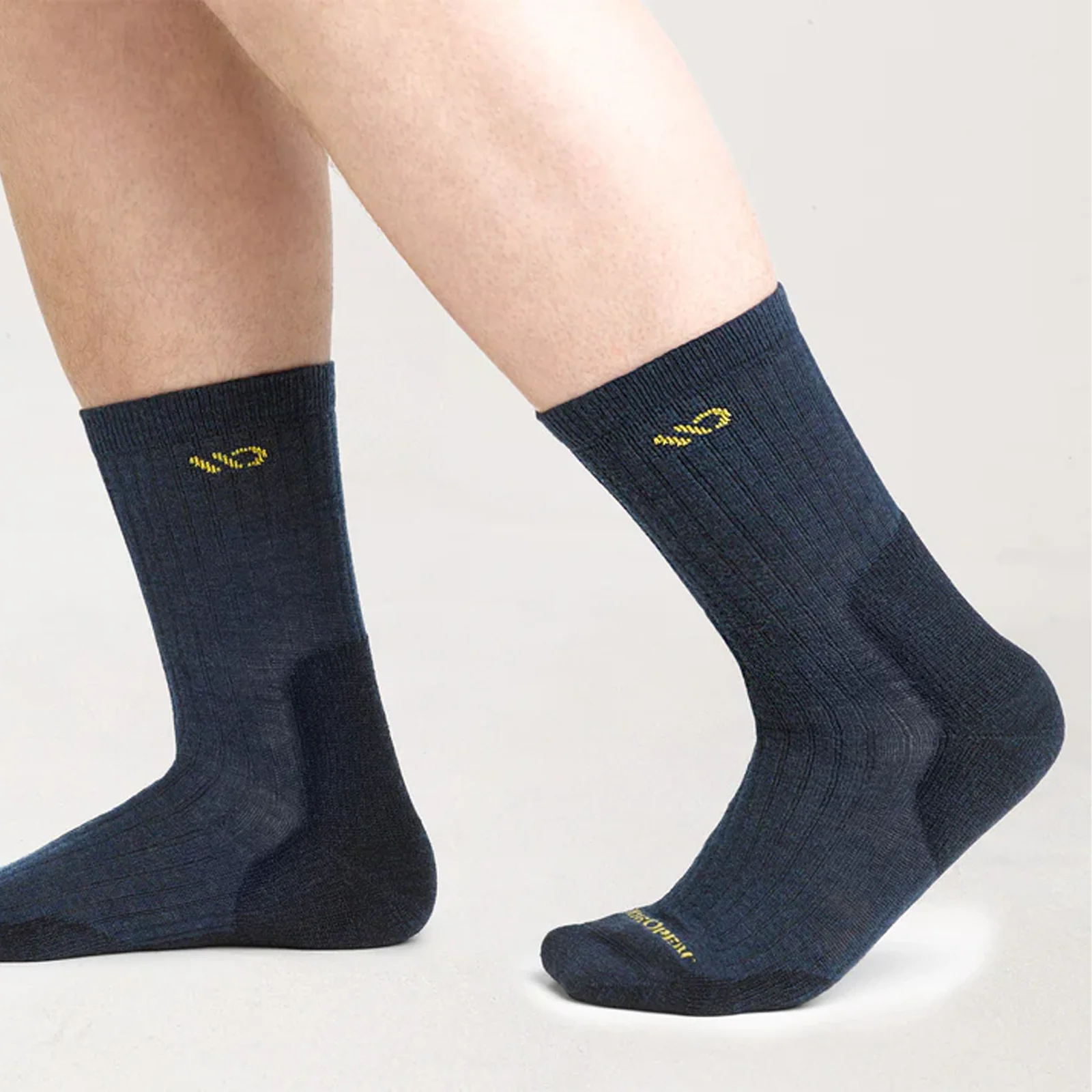 Wide Open Solid Cushioned Micro Crew Sock (Men) - Denim - Image 3