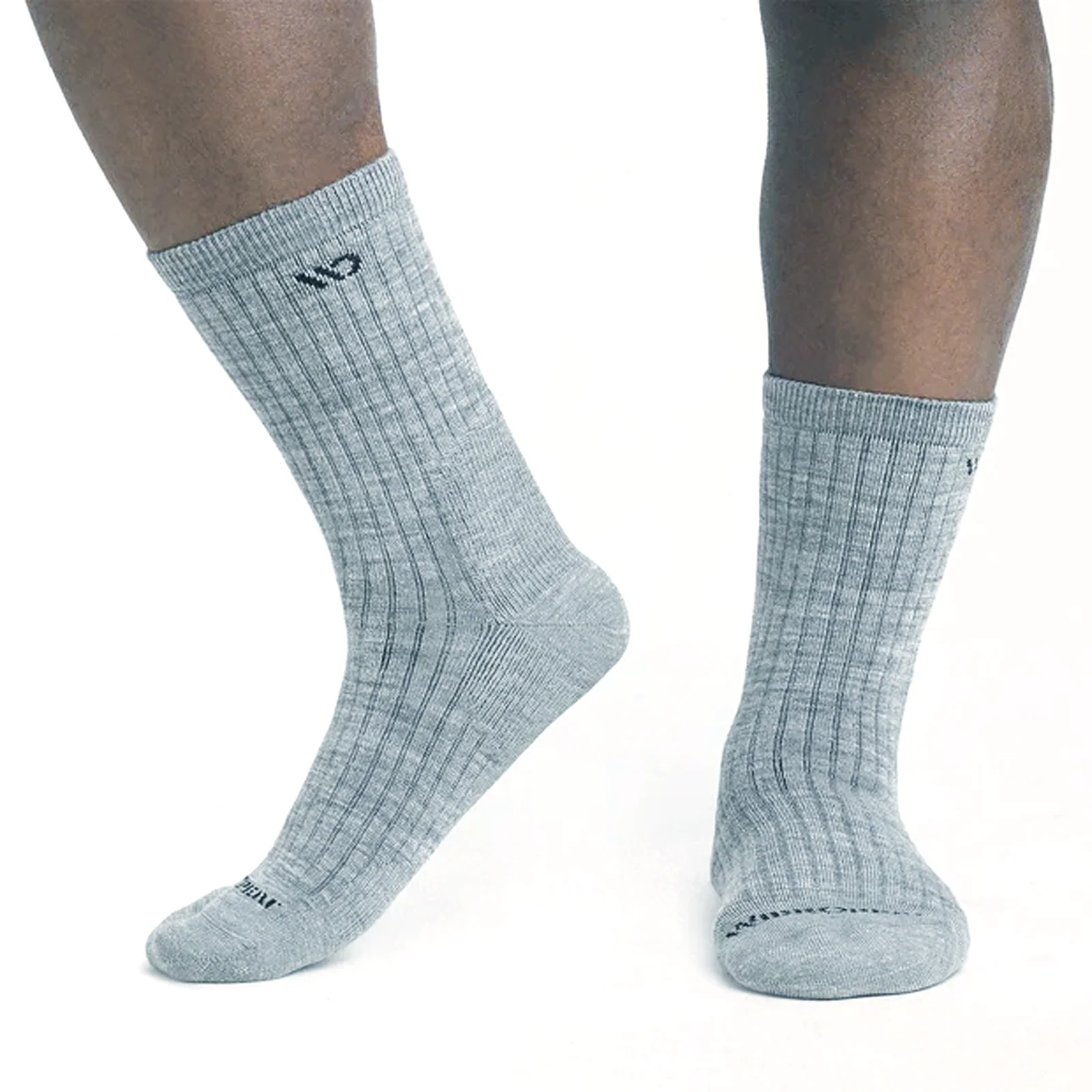 Wide Open Solid Cushioned Micro Crew Sock (Men) - Light Grey - Image 4