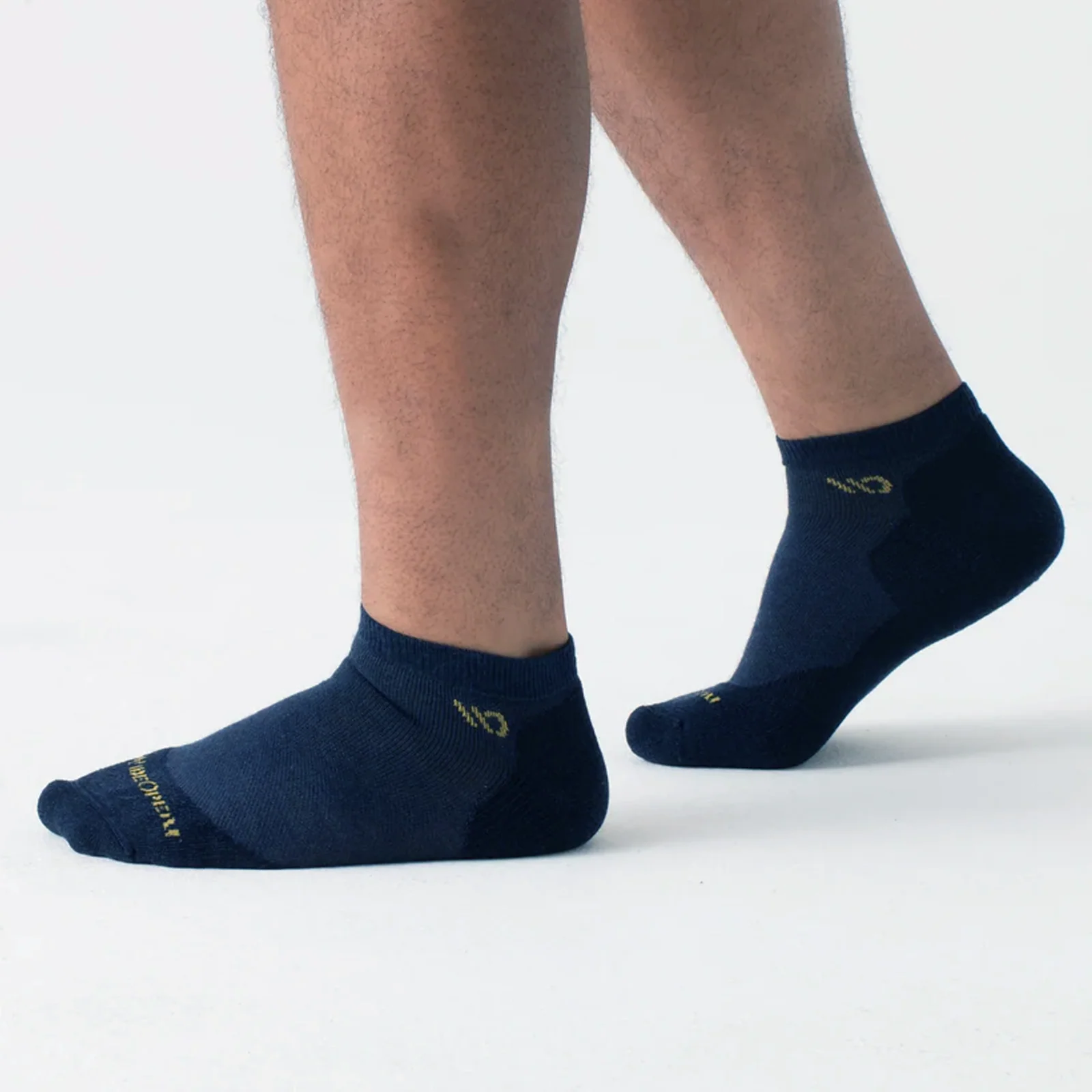 Wide Open Solid Cushioned No Show Sock (Men) - Denim - Image 2