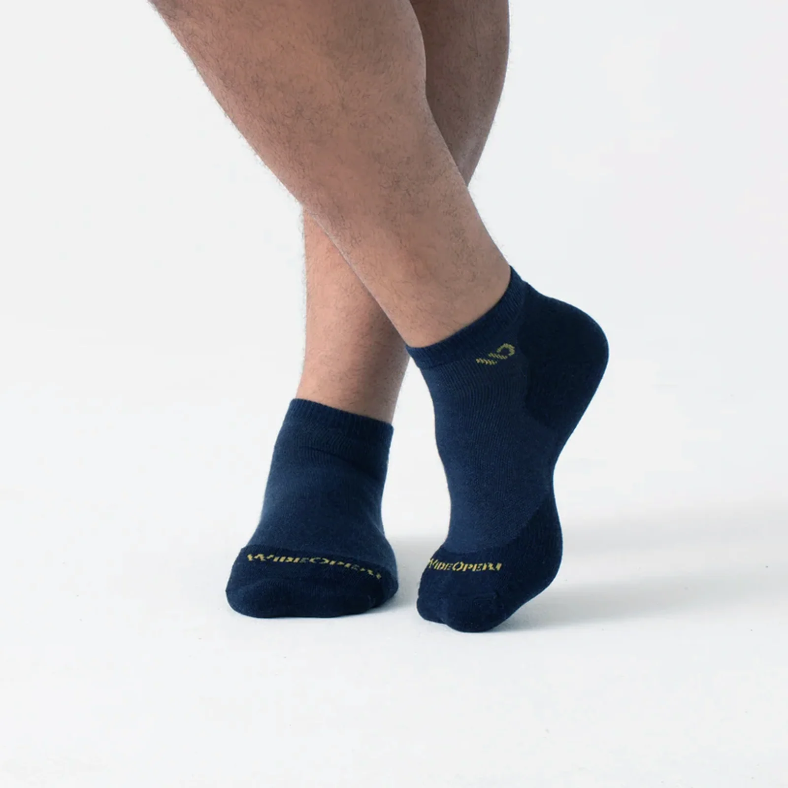 Wide Open Solid Cushioned No Show Sock (Men) - Denim - Image 3