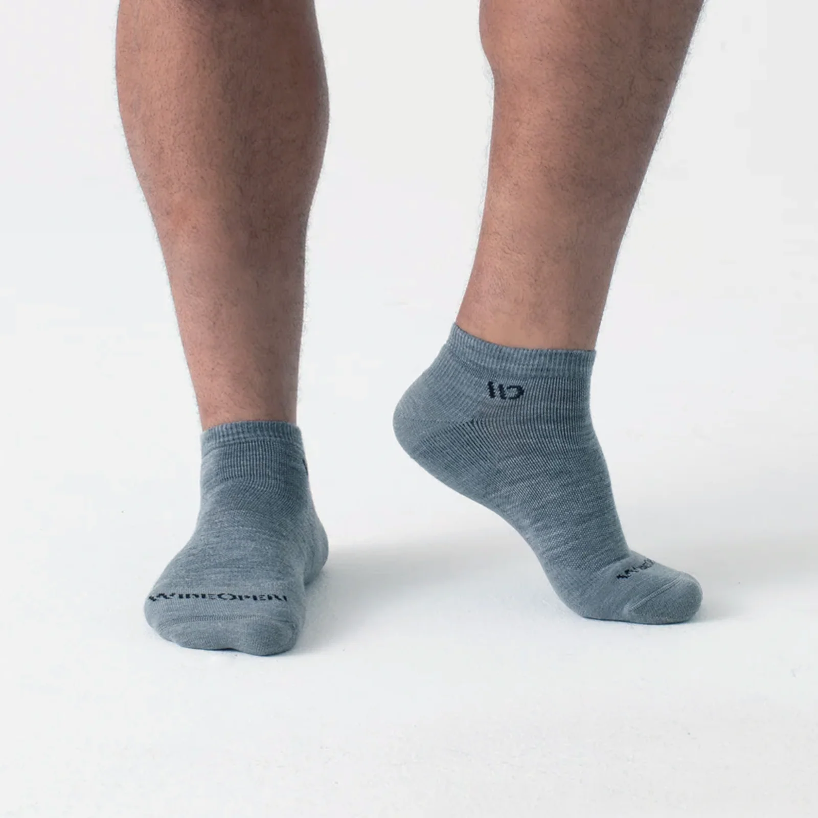 Wide Open Solid Cushioned No Show Sock (Men) - Light Grey - Image 4