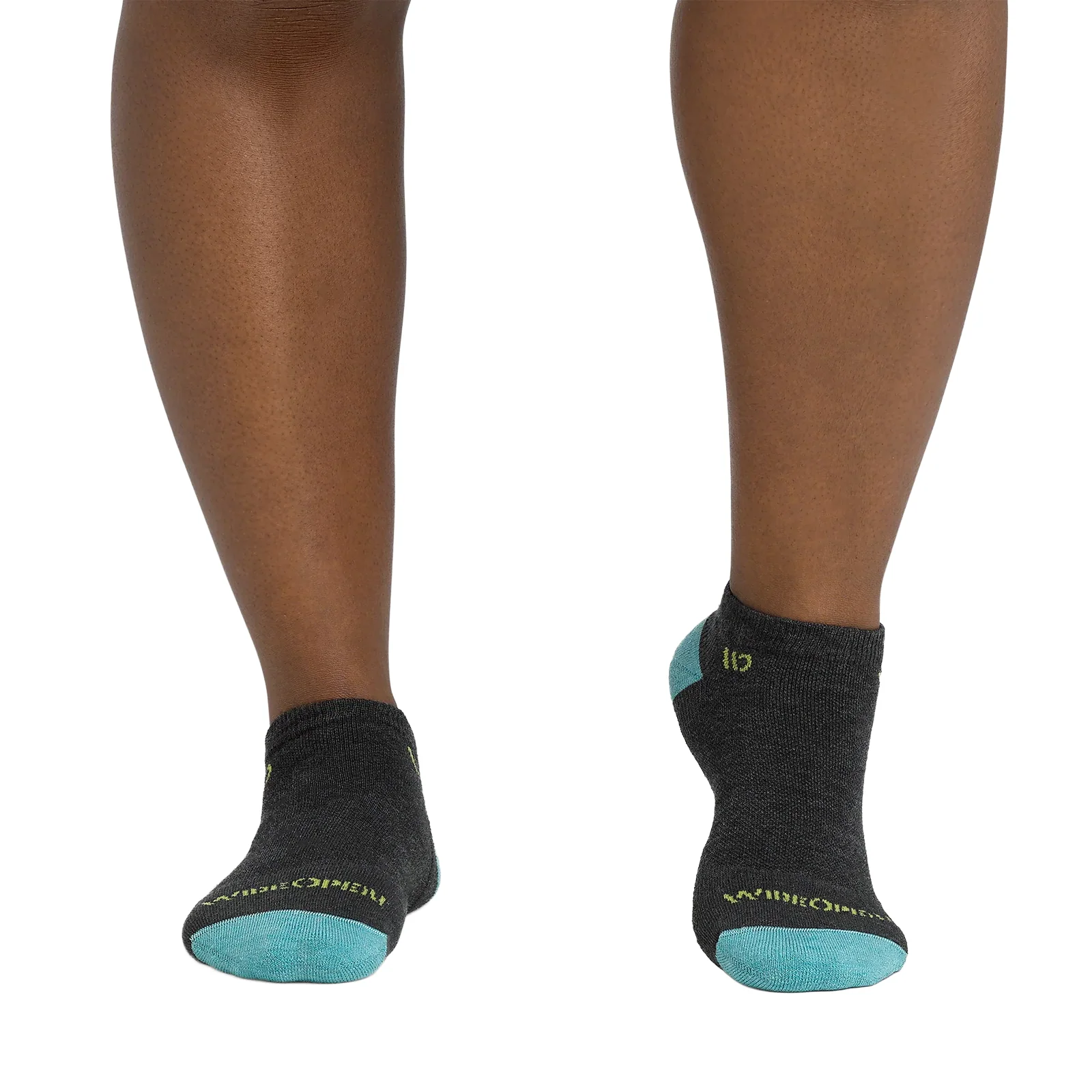 Wide Open Solid Cushioned No Show Sock (Women) - Charcoal - Image 2