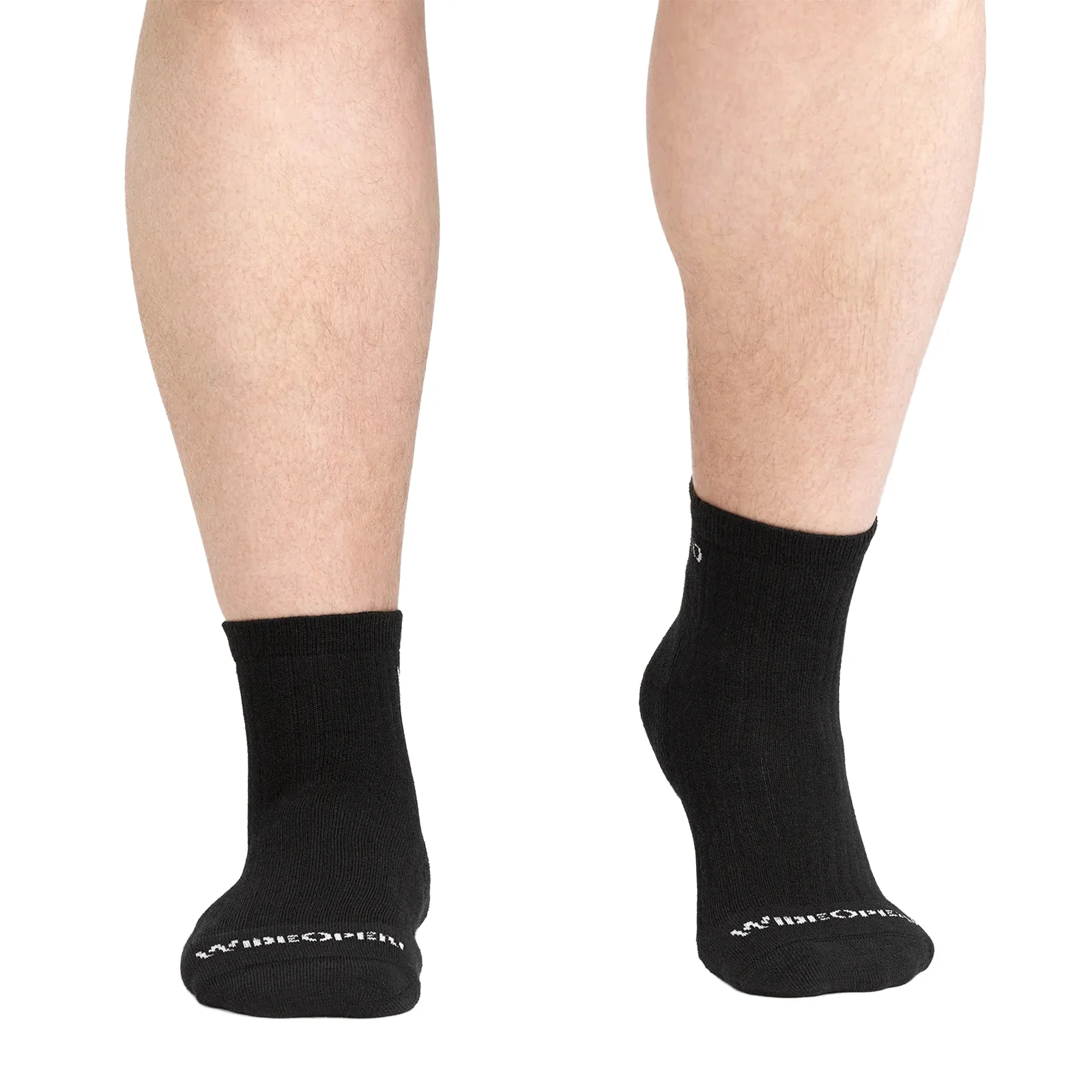 Wide Open Solid Cushioned Quarter Sock (Men) - Black - Image 3