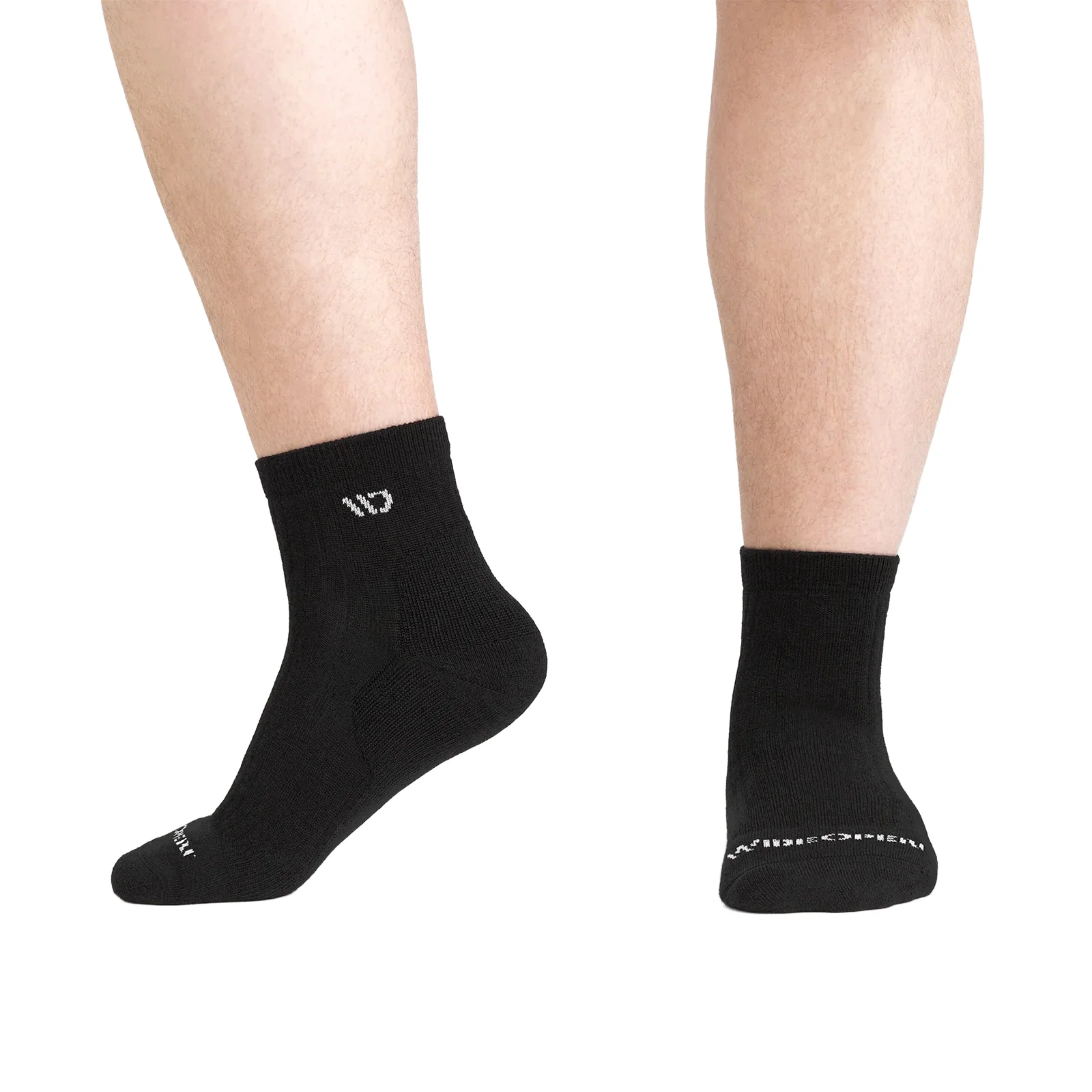 Wide Open Solid Cushioned Quarter Sock (Men) - Black - Image 4