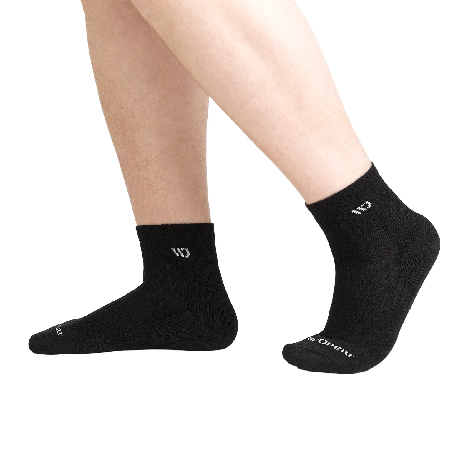 Wide Open Solid Cushioned Quarter Sock (Men) - Black - Image 5
