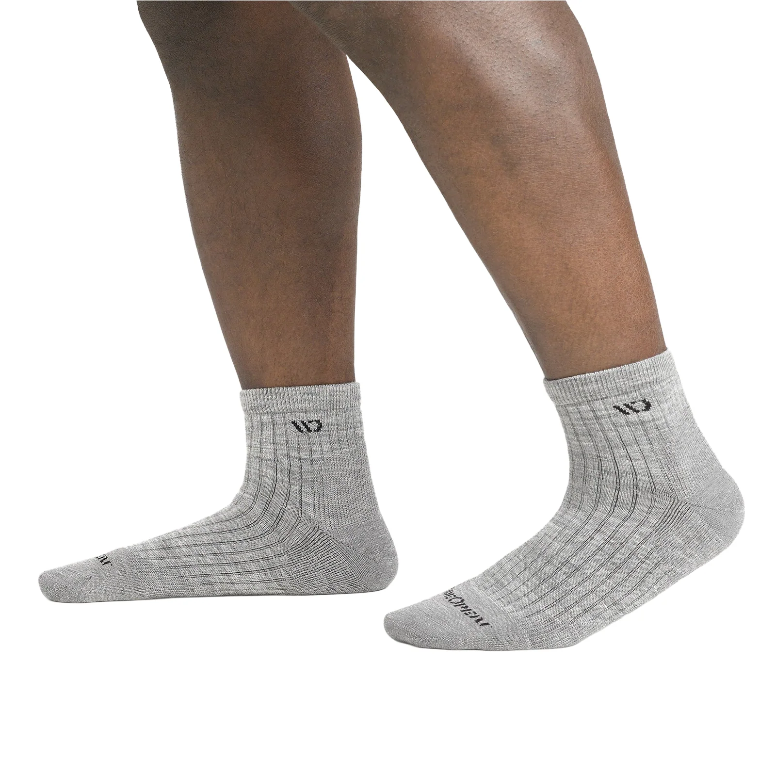 Wide Open Solid Cushioned Quarter Sock (Men) - Light Grey - Image 4
