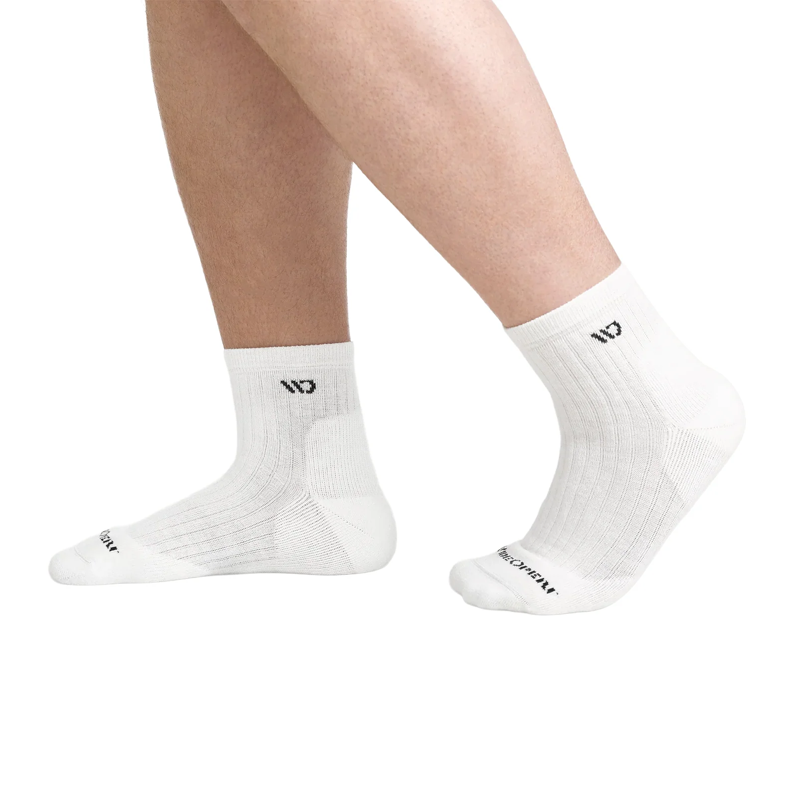 Wide Open Solid Cushioned Quarter Sock (Men) - White - Image 4