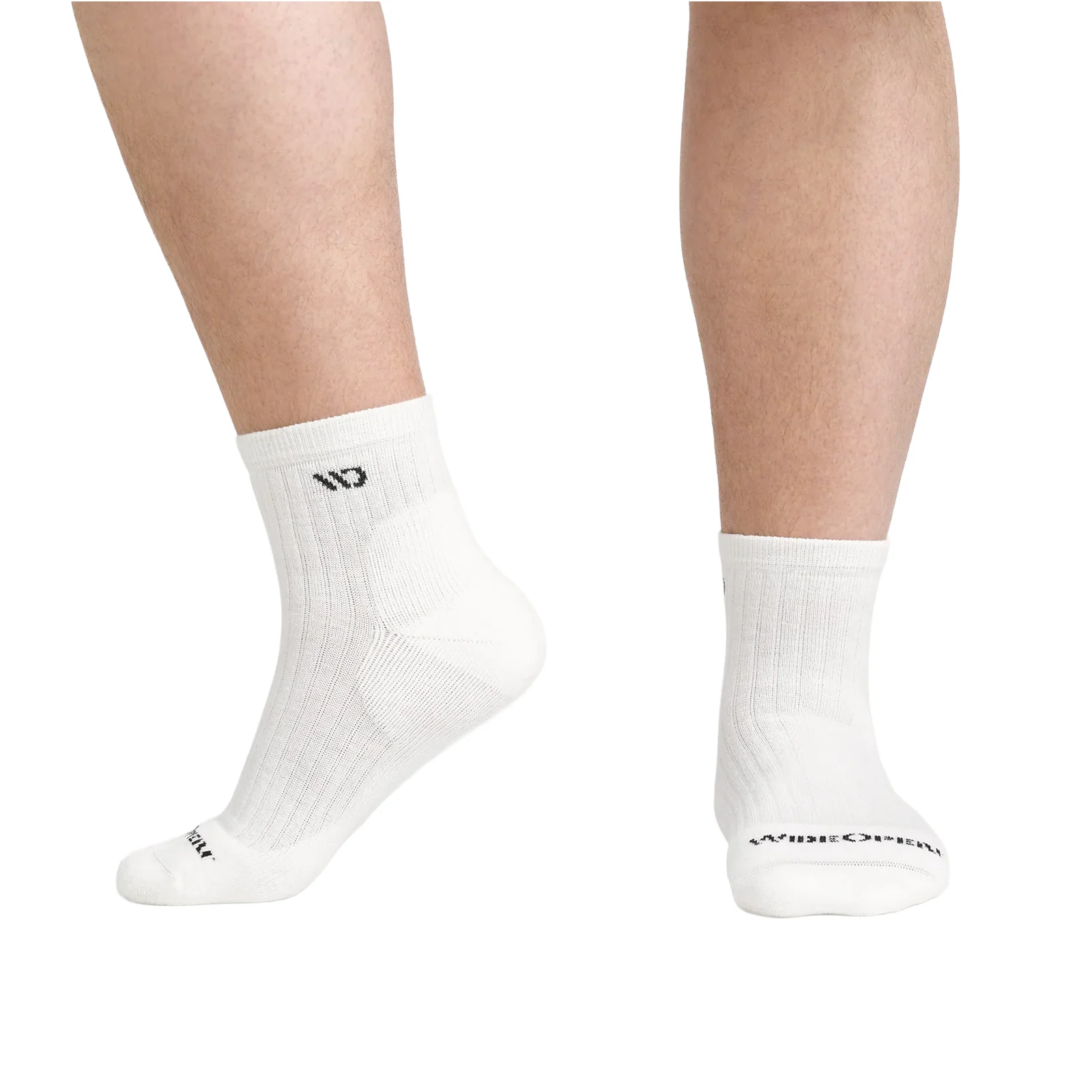 Wide Open Solid Cushioned Quarter Sock (Men) - White - Image 5