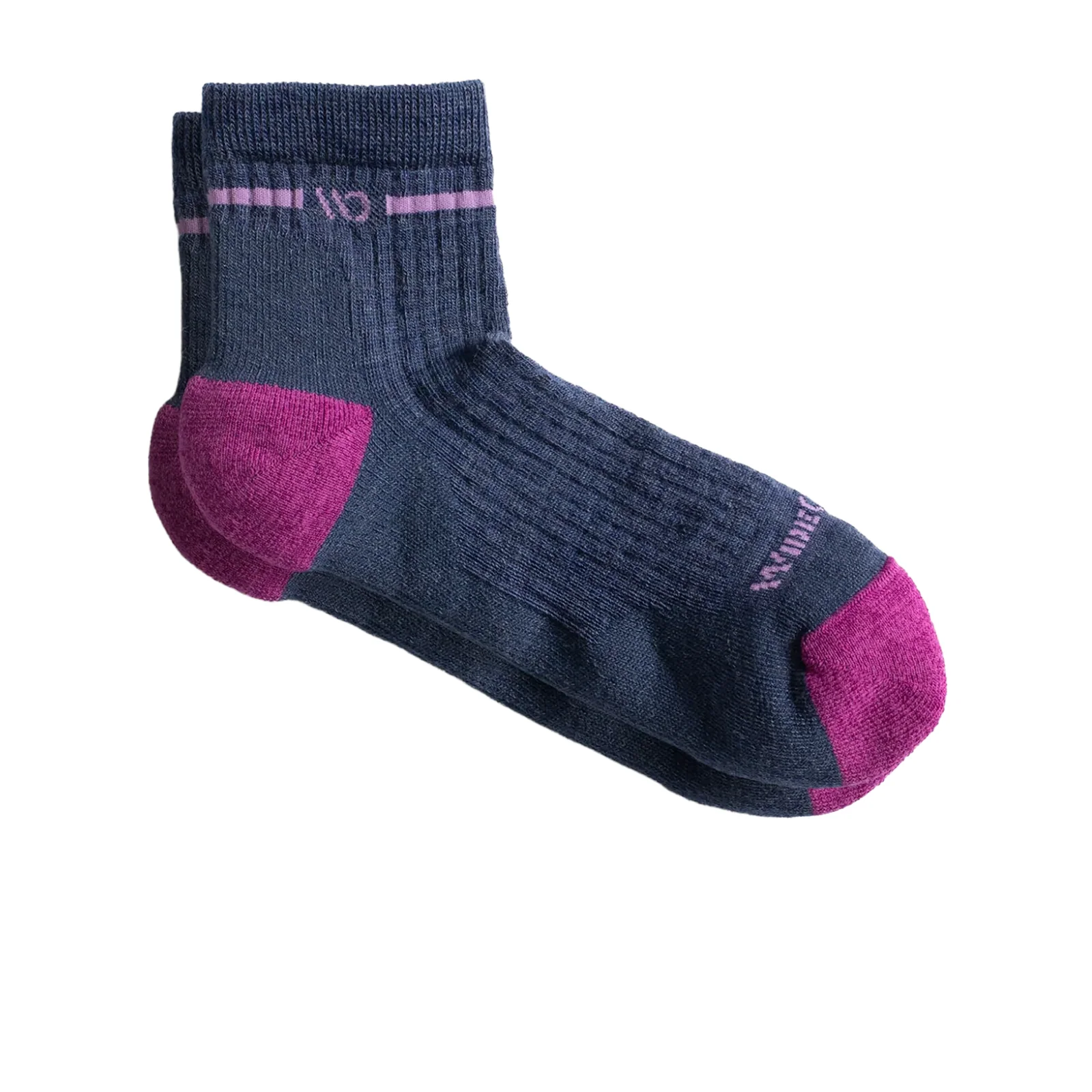 Wide Open Solid Cushioned Quarter Sock (Women) - Denim