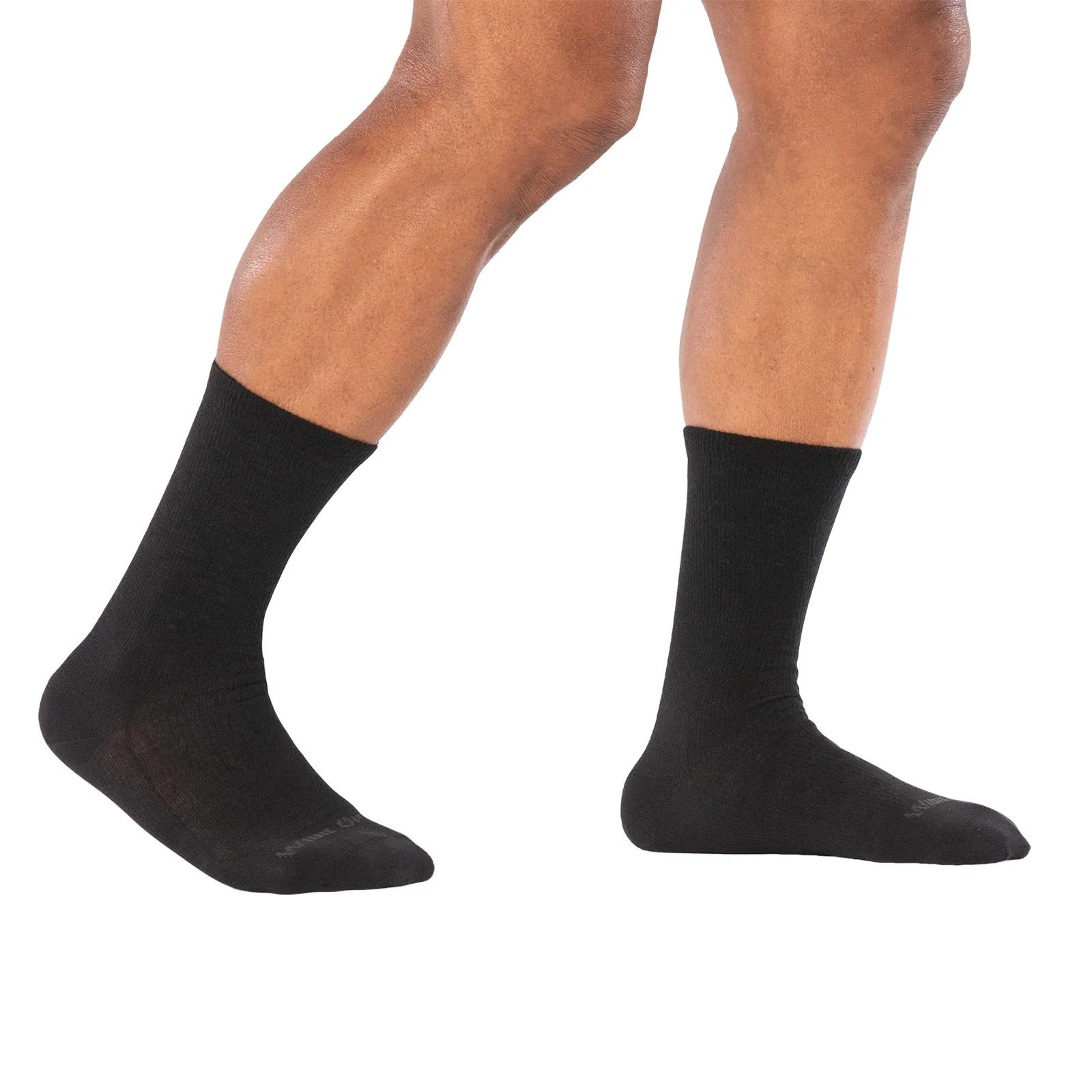 Wide Open Solid Lightweight Crew Sock (Men) - Black - Image 2