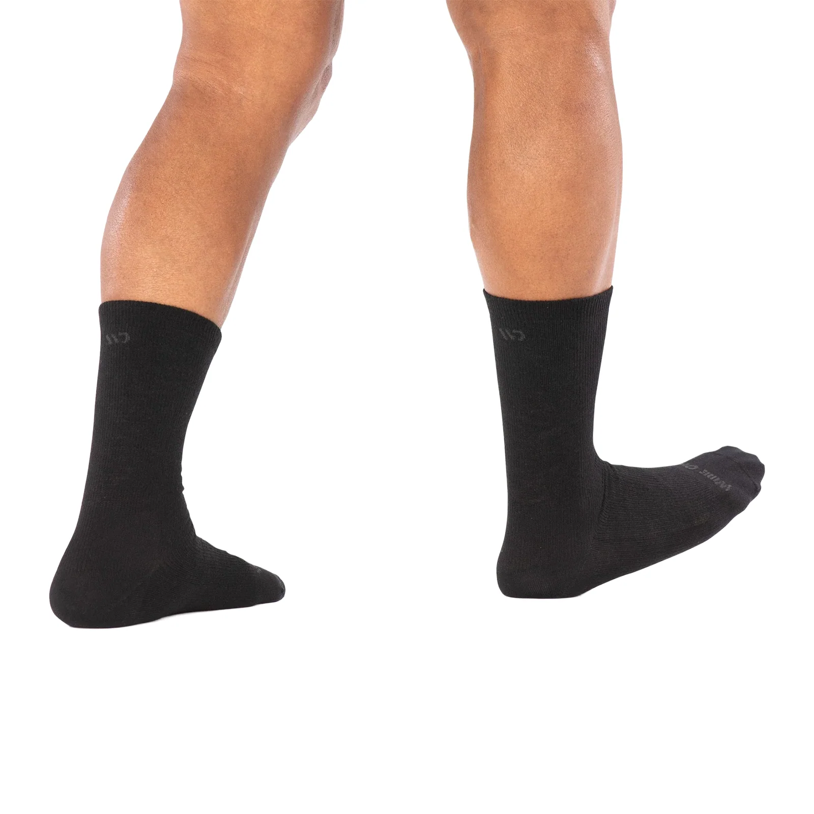 Wide Open Solid Lightweight Crew Sock (Men) - Black - Image 3