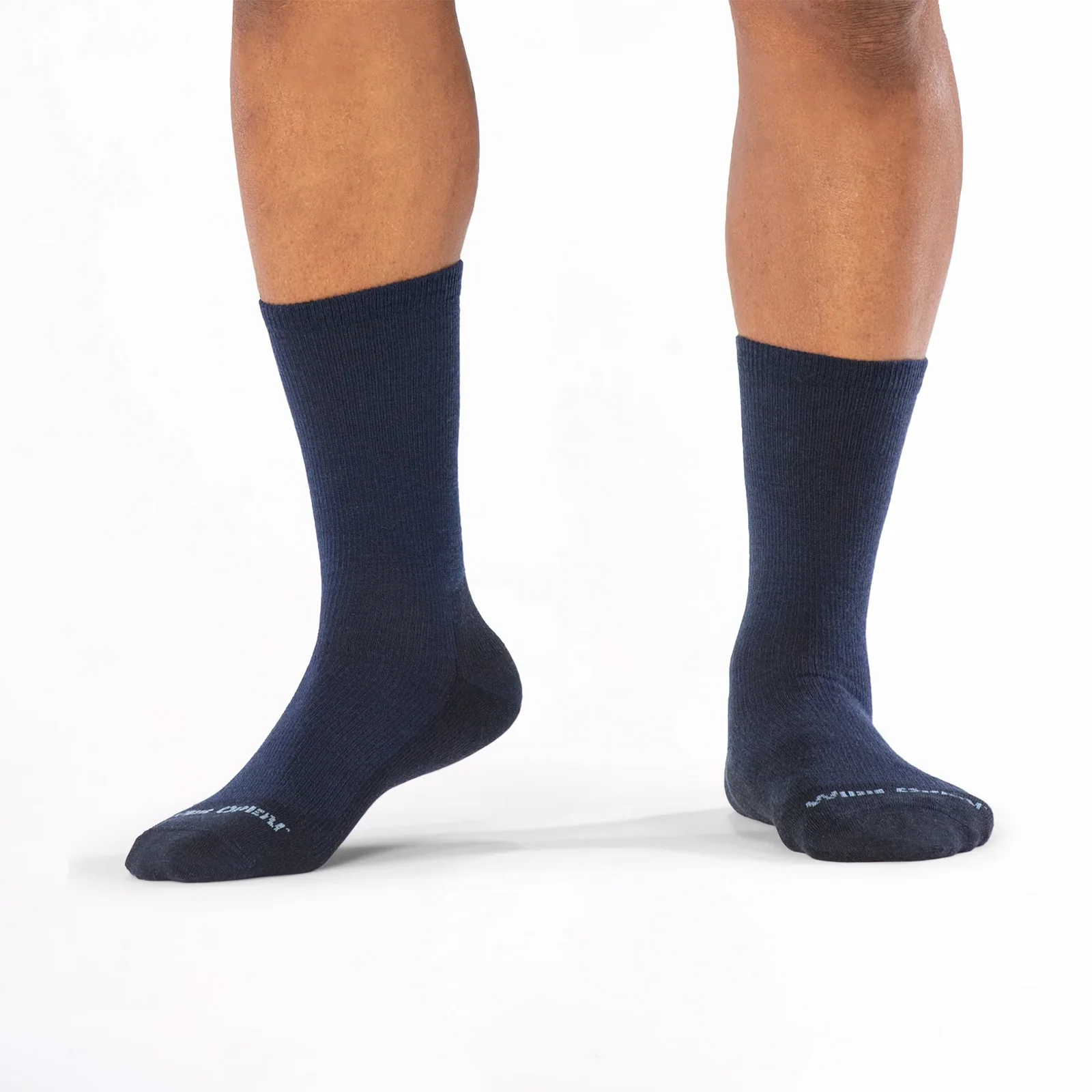 Wide Open Solid Lightweight Crew Sock (Men) - Navy - Image 3