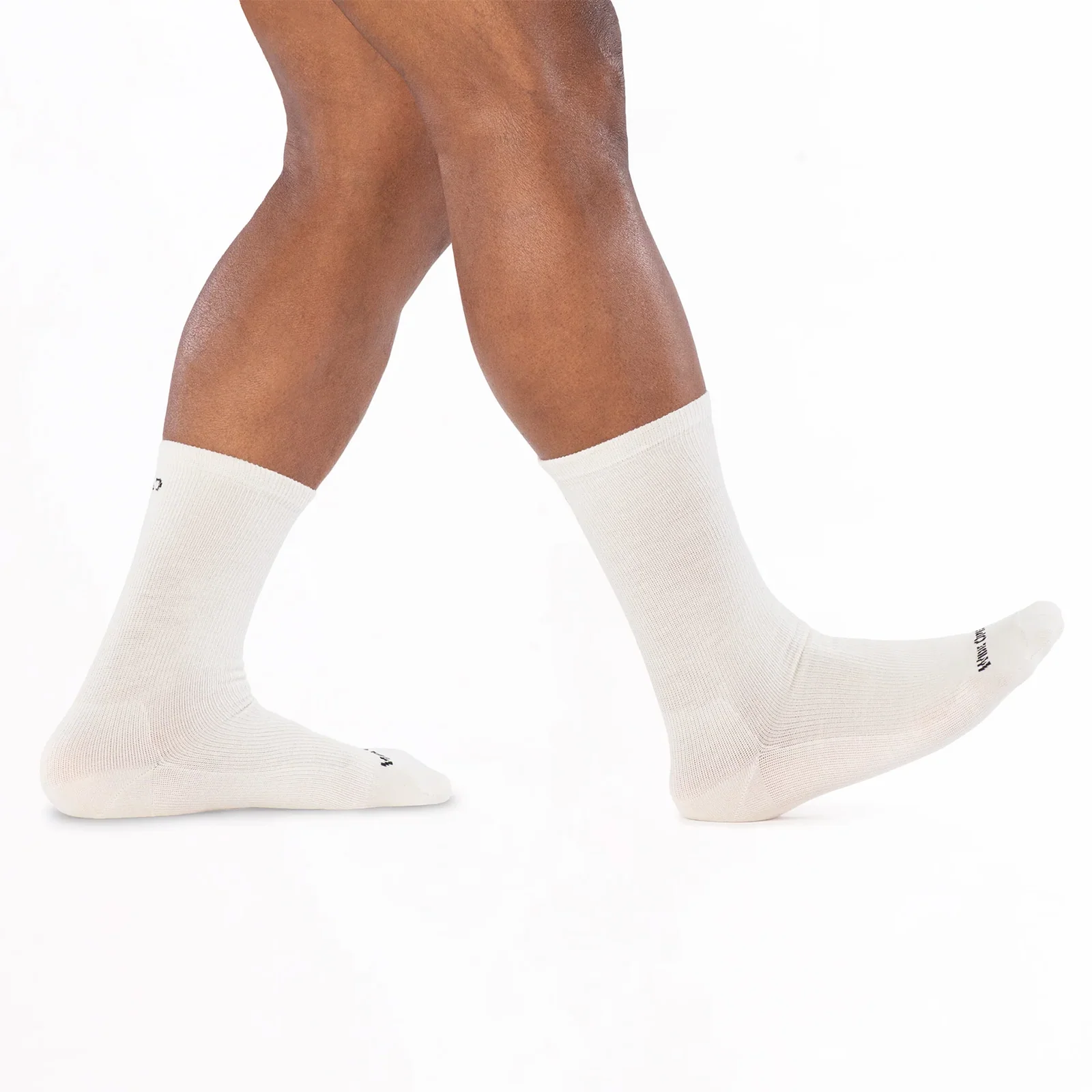 Wide Open Solid Lightweight Crew Sock (Men) - White - Image 3