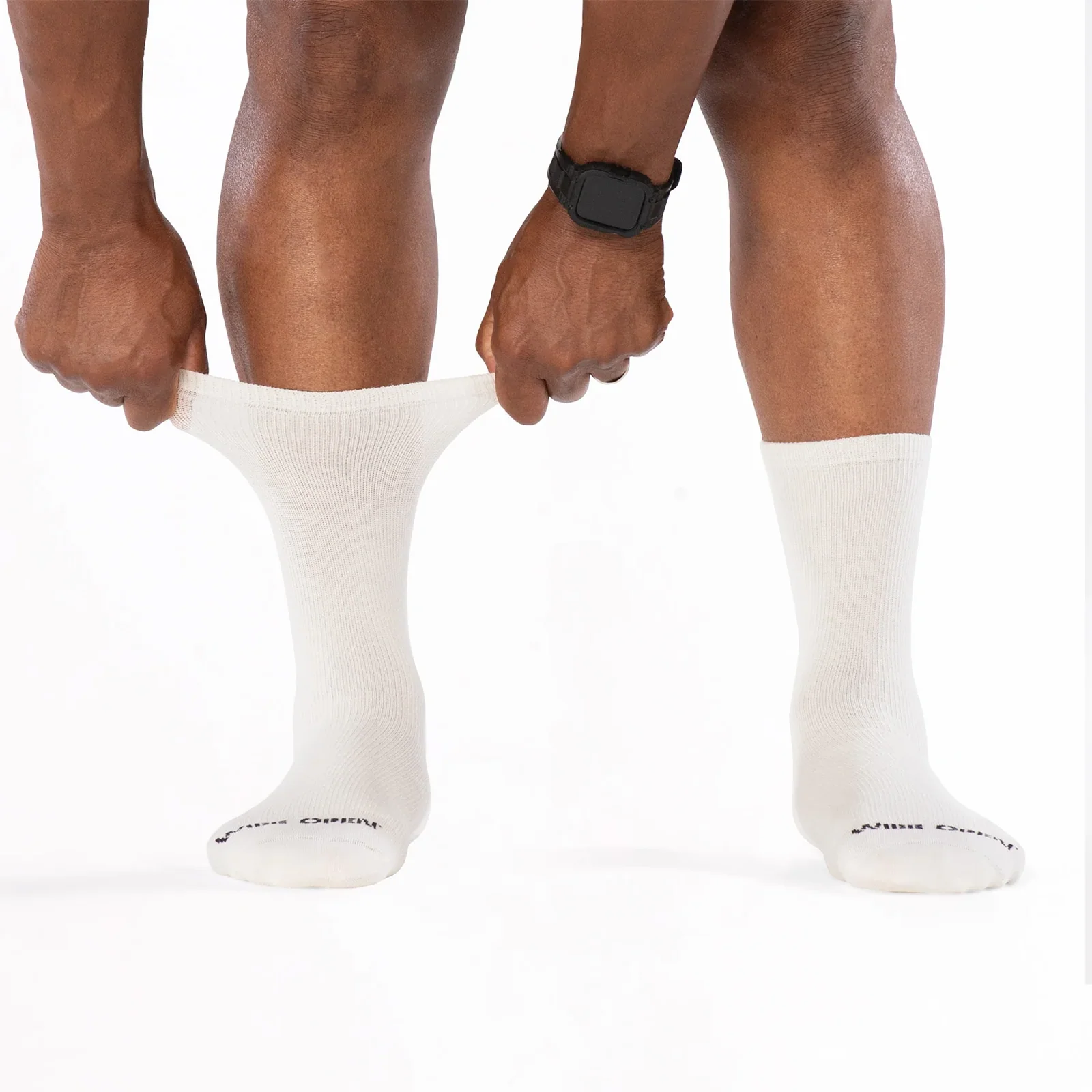 Wide Open Solid Lightweight Crew Sock (Men) - White - Image 5