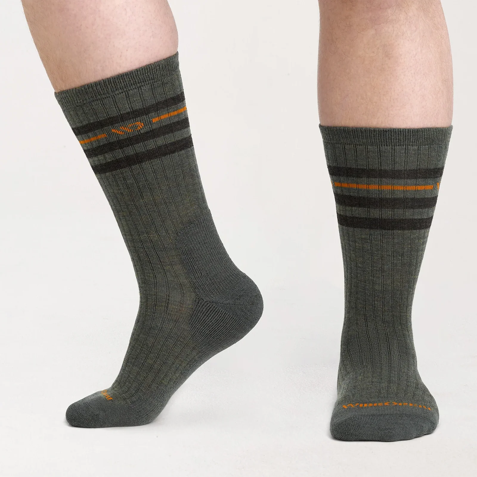 Wide Open Vintage Stripe Cushioned Crew Sock (Men) - Forest - Image 3