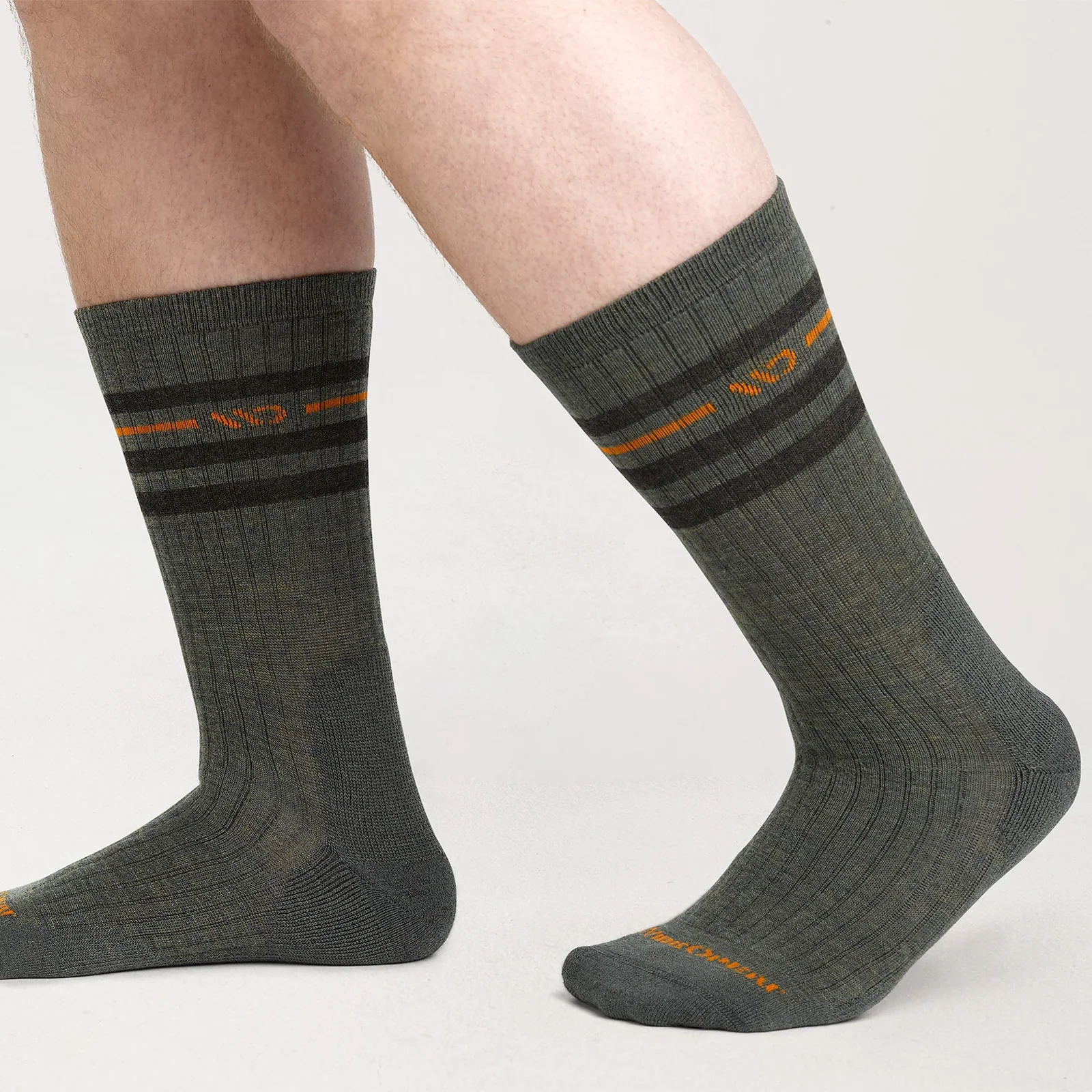 Wide Open Vintage Stripe Cushioned Crew Sock (Men) - Forest - Image 4