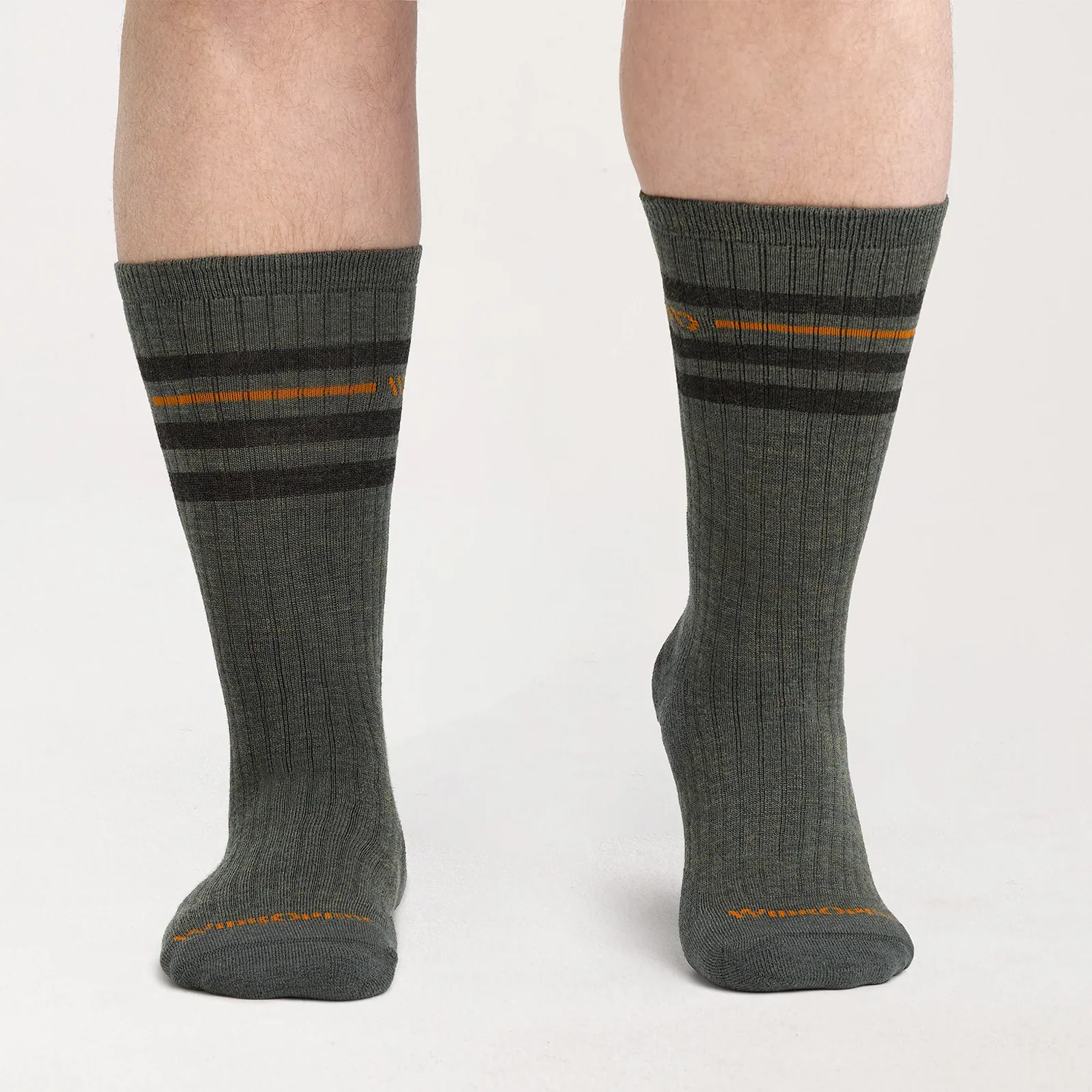 Wide Open Vintage Stripe Cushioned Crew Sock (Men) - Forest - Image 5